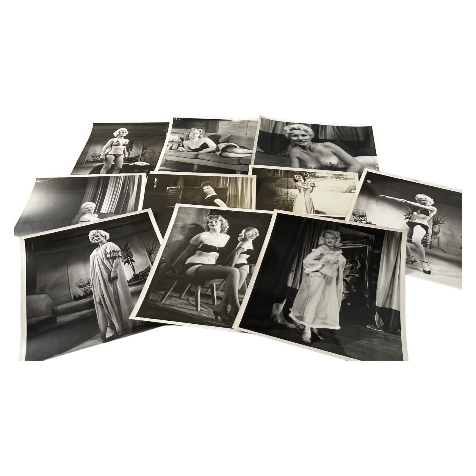 Vintage 1950's Original Burlesque Nude Pin up Model Risque Photo 8x10 Black & White Photographs: Vintage 1950's Original Burlesque Nude Pin up Model Risque lot 10 Photo 8x10 Black & White Photographs