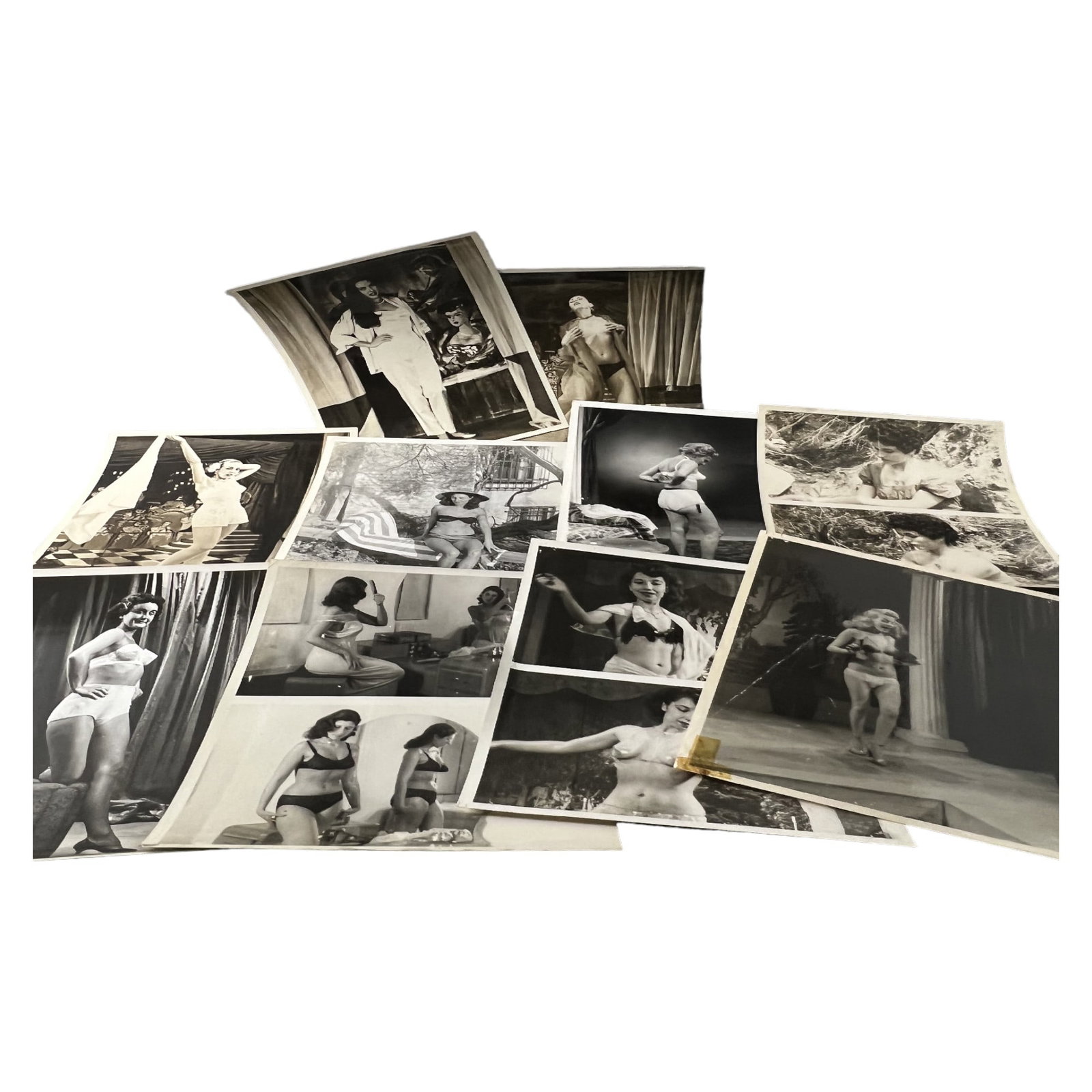 Vintage 1950's Original Burlesque Nude Pin up Model Risque Photo 8x10 Black & White Photographs: Vintage 1950's Original Burlesque Nude Pin up Model Risque lot 10 Photo 8x10 Black & White Photographs