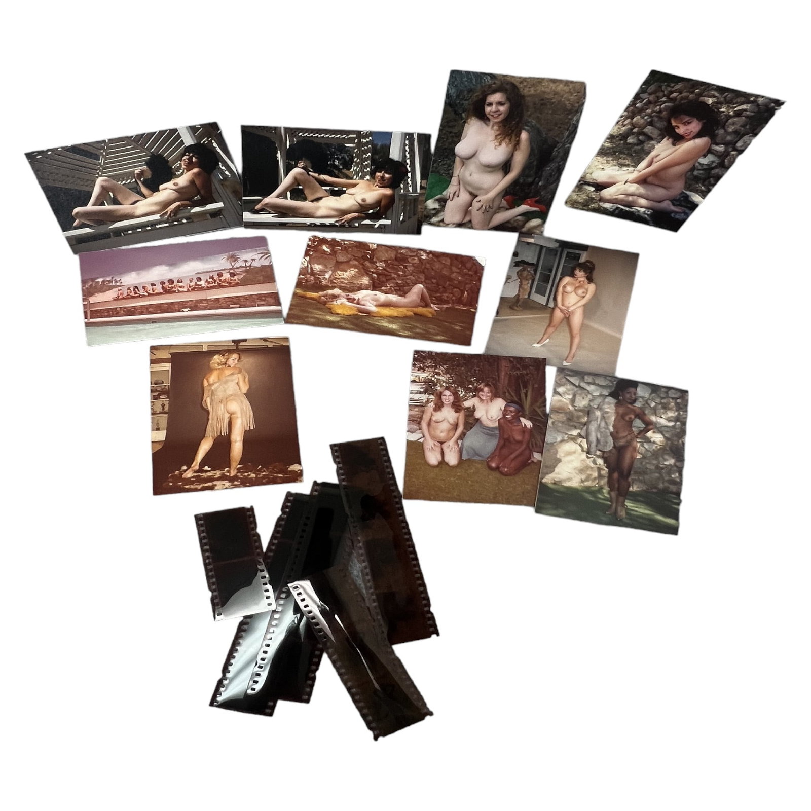 Vintage Pin Up Nude Female Model Photo Photograph Collection Lot Erotic: Vintage Pin Up Nude Female Model Photo Photograph Collection Lot, 10 photo and negatives lot, approximate size of each photo is 5" x 3 1/2" we believe these photos are from a nudist colony, some of th