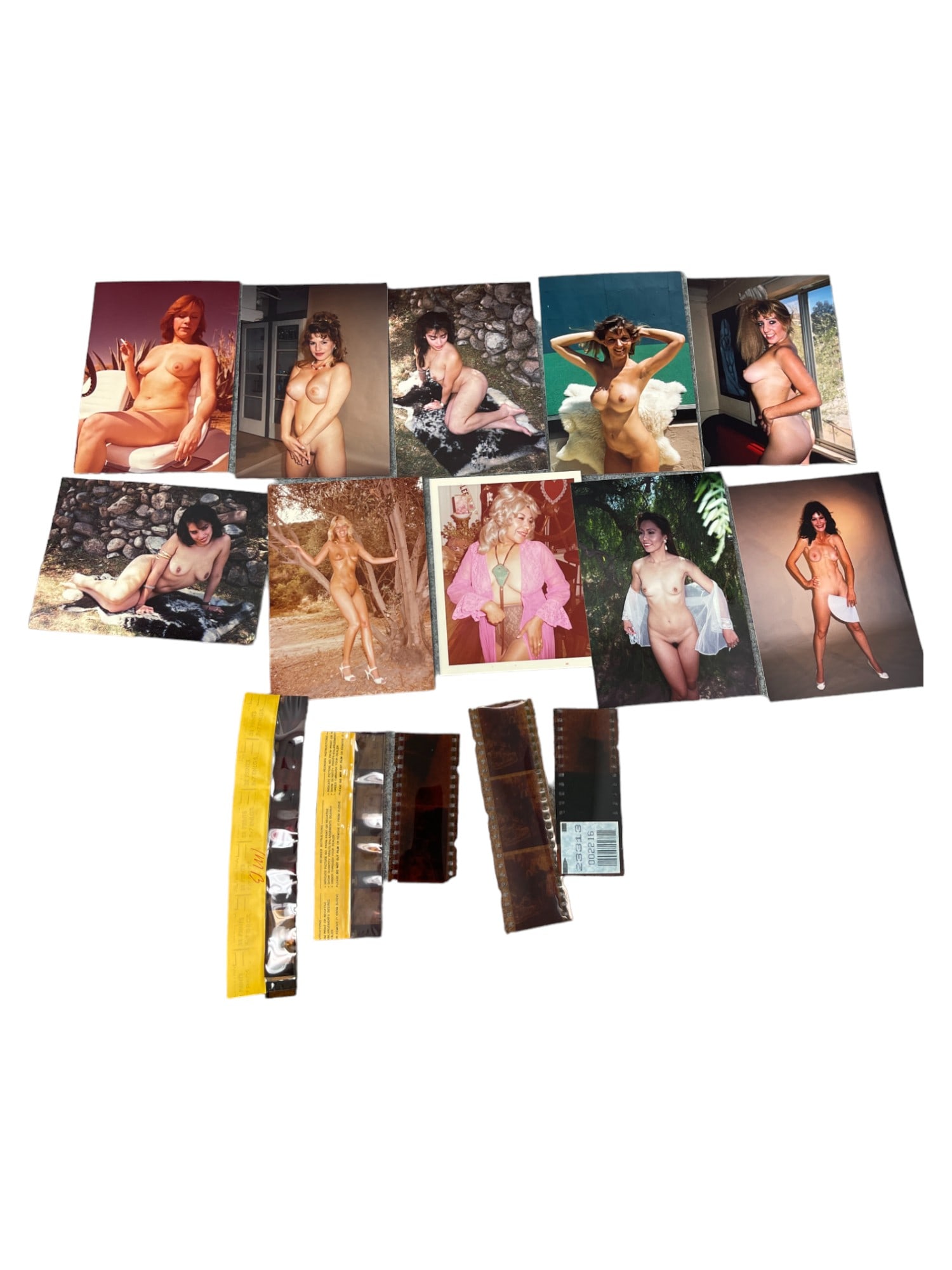 Vintage Pin Up Nude Female Model Photo Negatives Photograph Collection Lot: Vintage Pin Up Nude Female Model Photo Photograph Collection Lot, 10 photo and negatives lot, approximate size of each photo is 5" x 3 1/2" we believe these photos are from a nudist colony, some of th