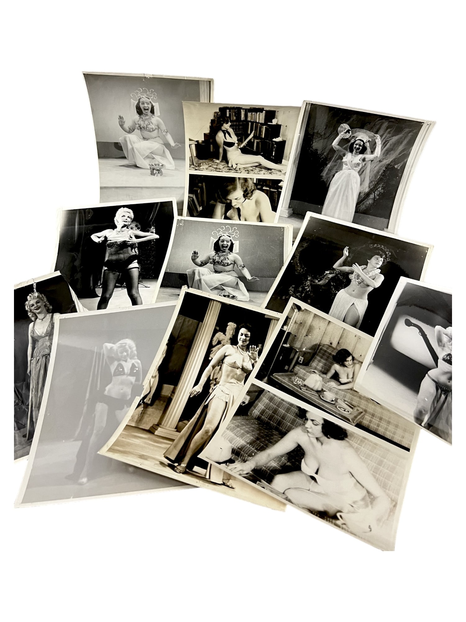 Vintage 1950'S Original Burlesque Nude Pin Up Model Risque 8x10 B&W Photograph Lot: Vintage 1950'S Original Burlesque Nude Pin Up Model Risque 8x10 B&W Photograph Lot