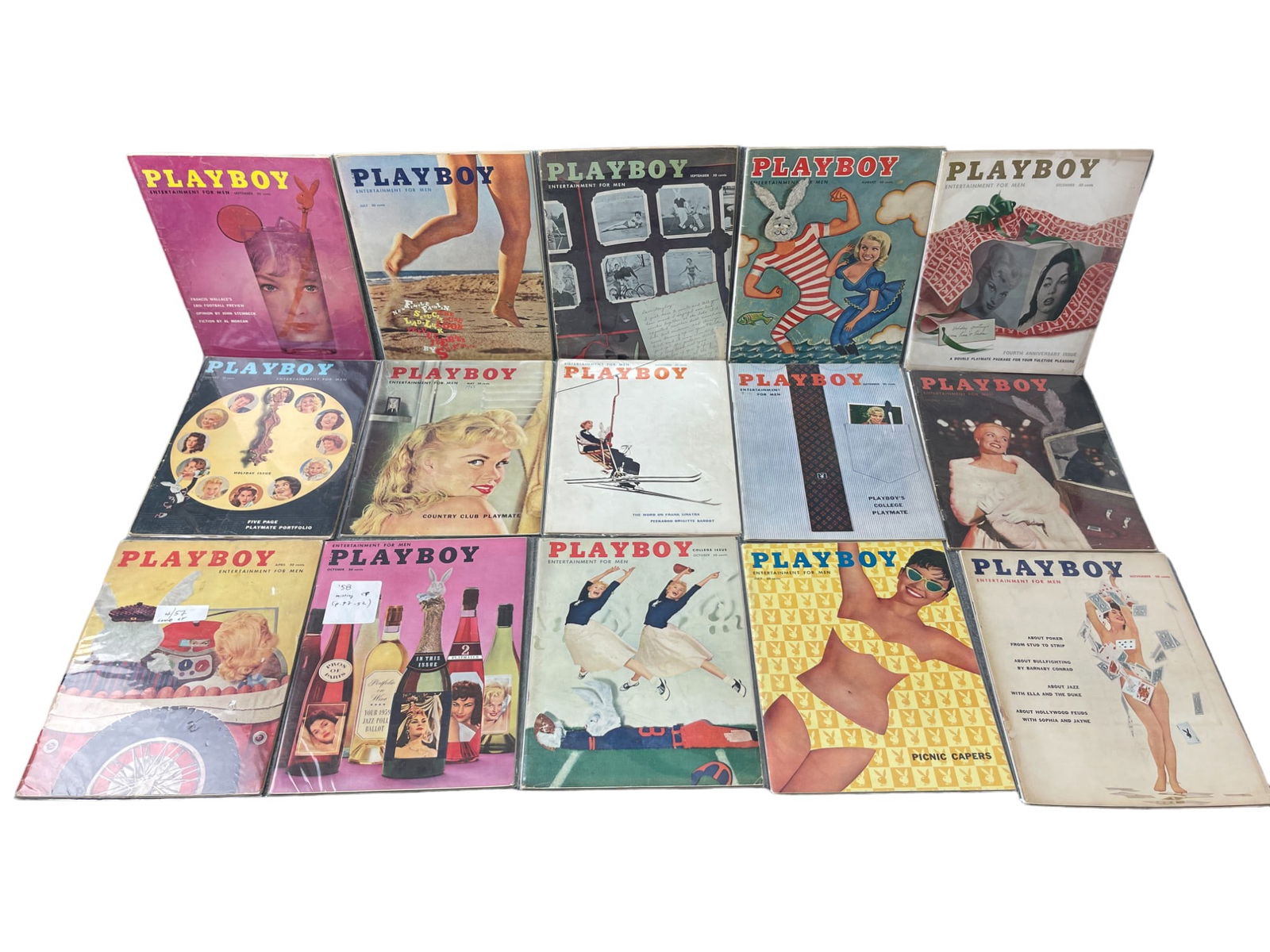 Vintage 1950s Playboy Magazine Collection Lot (1 of 12)