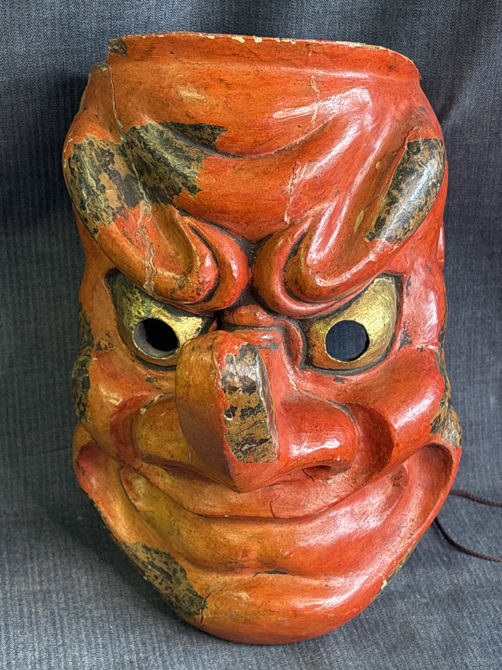 Antique JAPANESE mask: 12 1/4"h x 8"w see pics for details