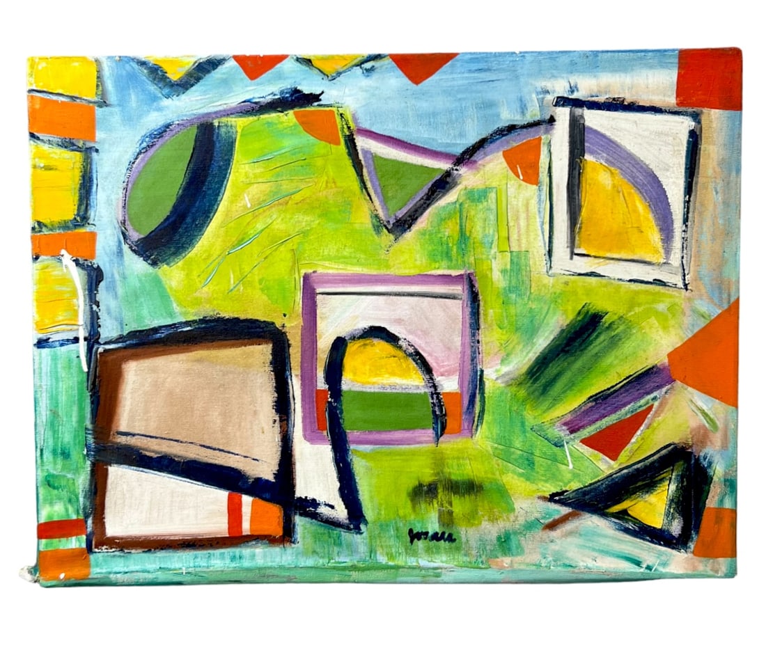 Mid-Century Modernist Abstract OIL PAINTING ON CANVAS SIGNED  VICTORIA CASEY (1 of 11)