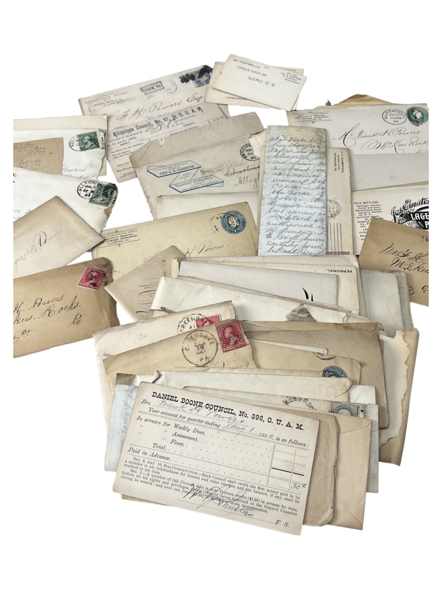 OLD US POSTCARD STAMP COLLECTION LOT (1 of 14)