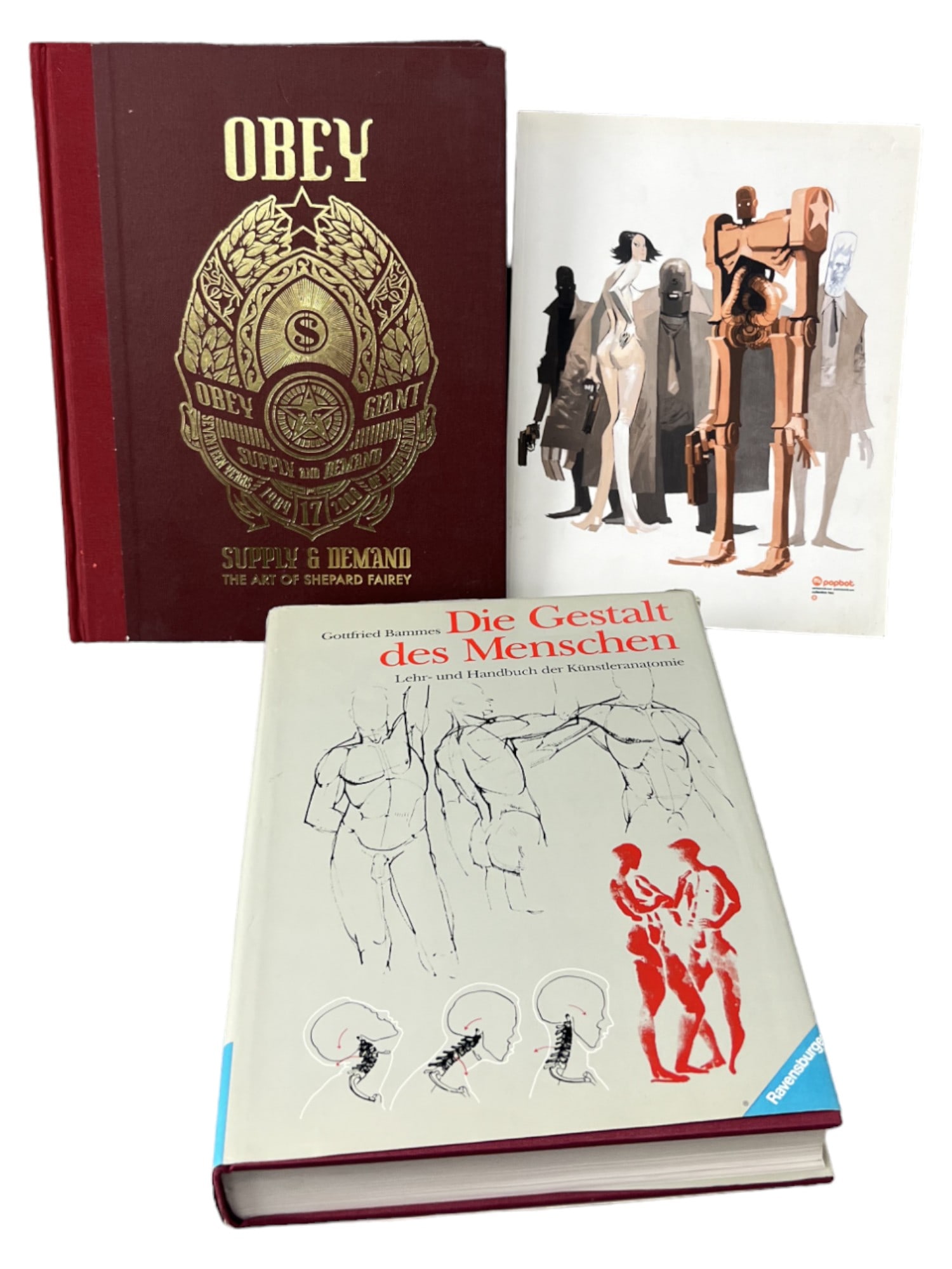ART BOOKS COLLECTION LOT DIE GESALT DES MENSCHEN G. BAMMES POPBOT WITH CD, OBEY LOT 3 (1 of 20)