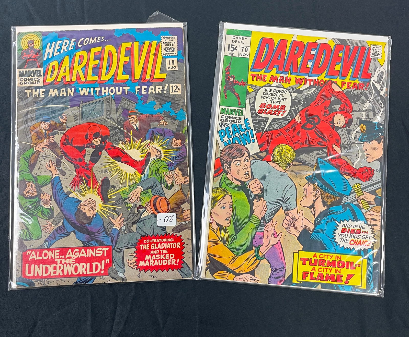 Marvel Comics Daredevil "The Man Without Fear" #19 & #70 Silver Age Comics (1 of 5)