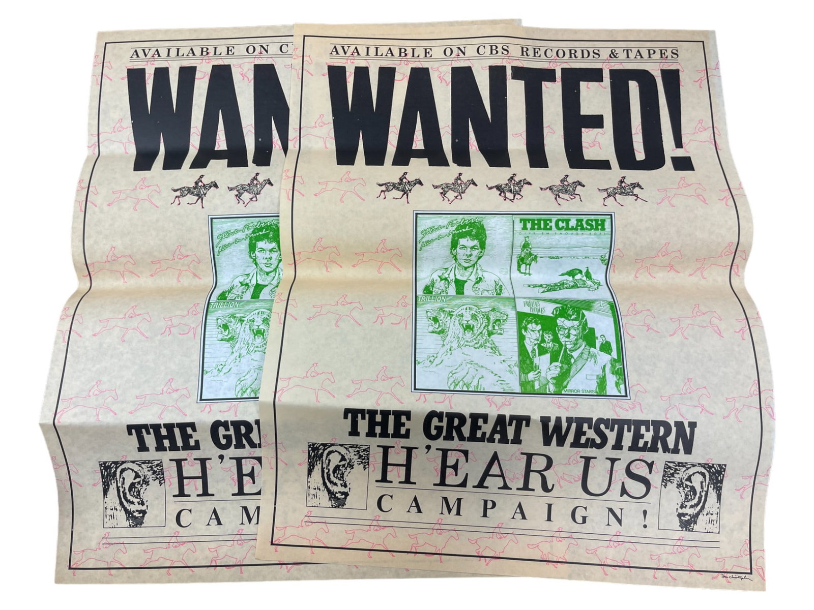 Wanted! CBS Records Music Poster The Clash The Great Western Campain: Wanted! CBS Records Music Poster The Clash The Great Western Campain