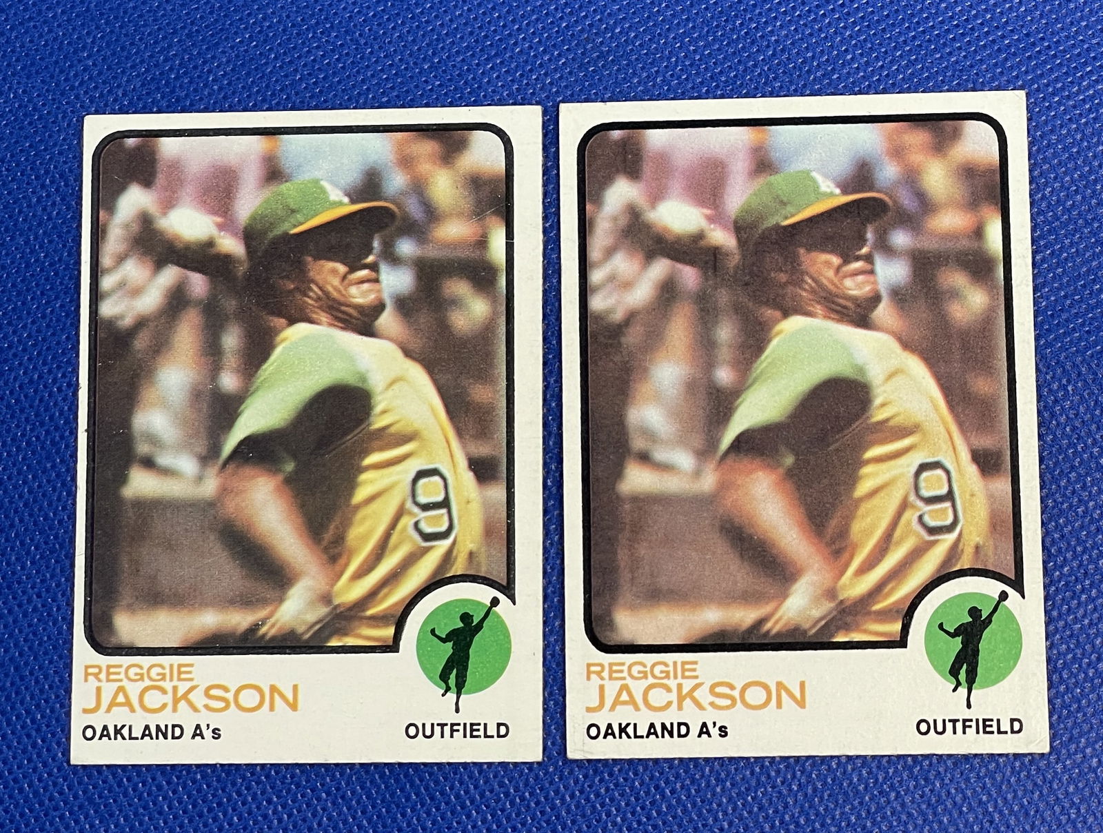 Reggie Jackson 1973 Topps baseball cards (1 of 2)
