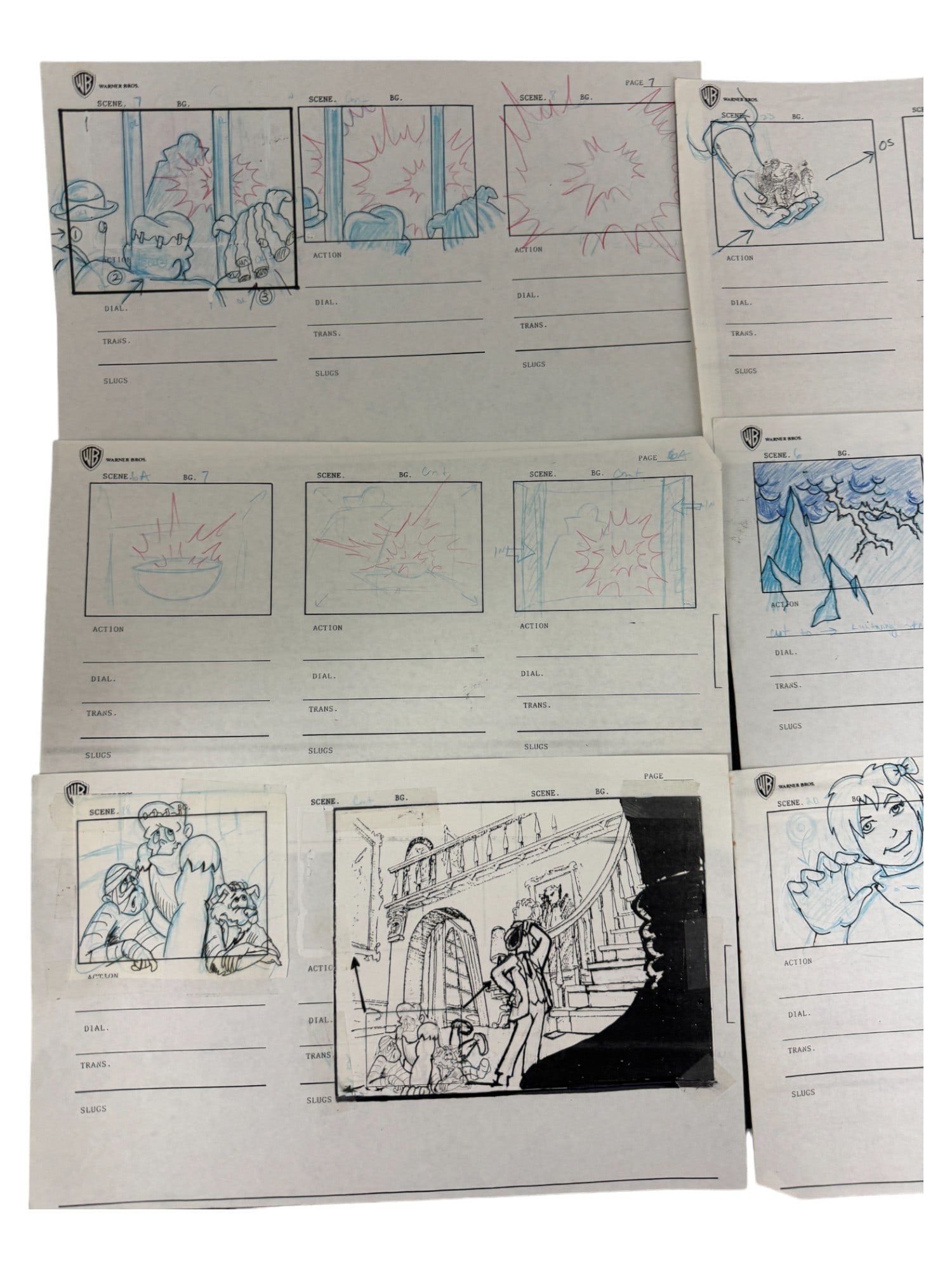 Warner Bros Original Monster in my Pocket Storyboard Animation Lot: Warner Bros Original Monster in my Pocket Storyboard Animation Lot of 8