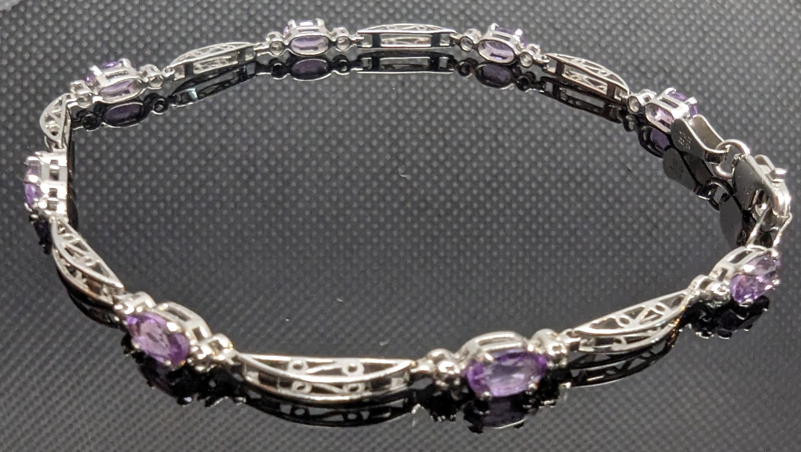 10K white gold & amethyst bracelet (1 of 2)