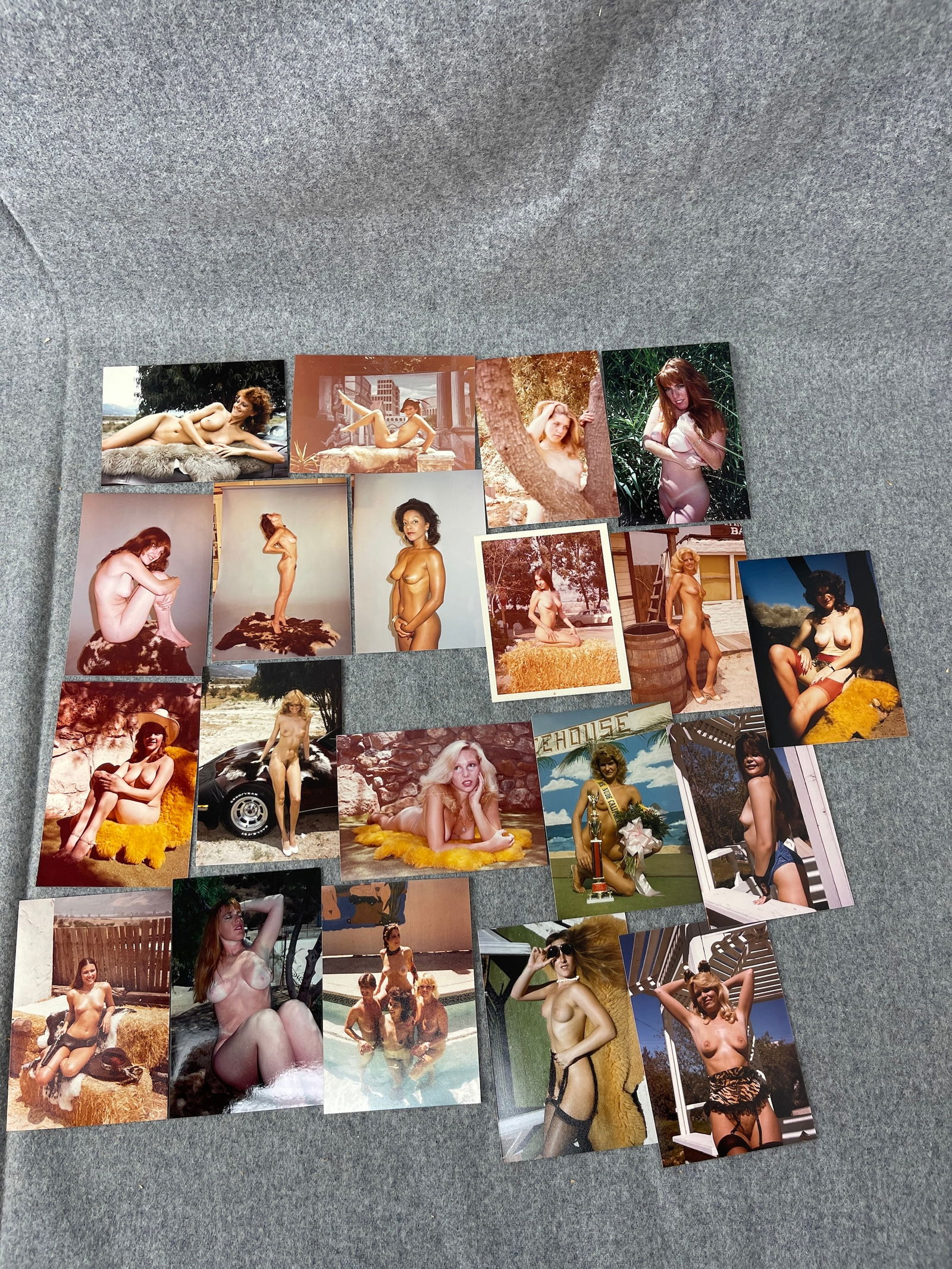 Vintage Pin-Up Nude Female Model Erotic Risque Photograph Collection Lot: Vintage Pin-Up Nude Female Model Photograph Collection Lot of 20. Approximate size of each photo is 5" x 3.5", we believe these photos are from a nudist colony. Some of the images might have been publ