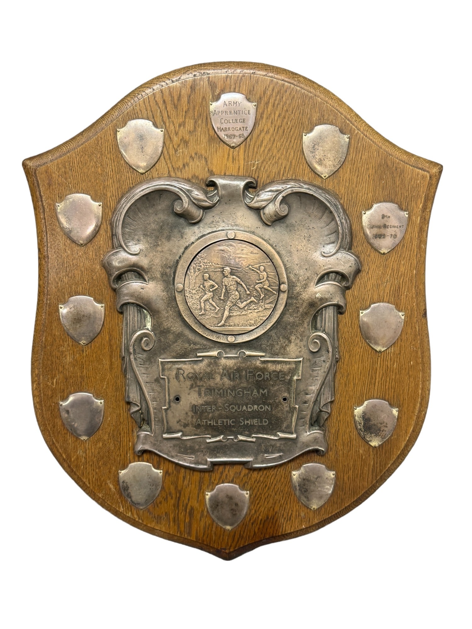 Sterling Silver Royal Air Force Squadron Athletic Shield Award: Sterling Silver Royal Air Force Squadron Athletic Shield Award. Approximate Size: 13" x 15"