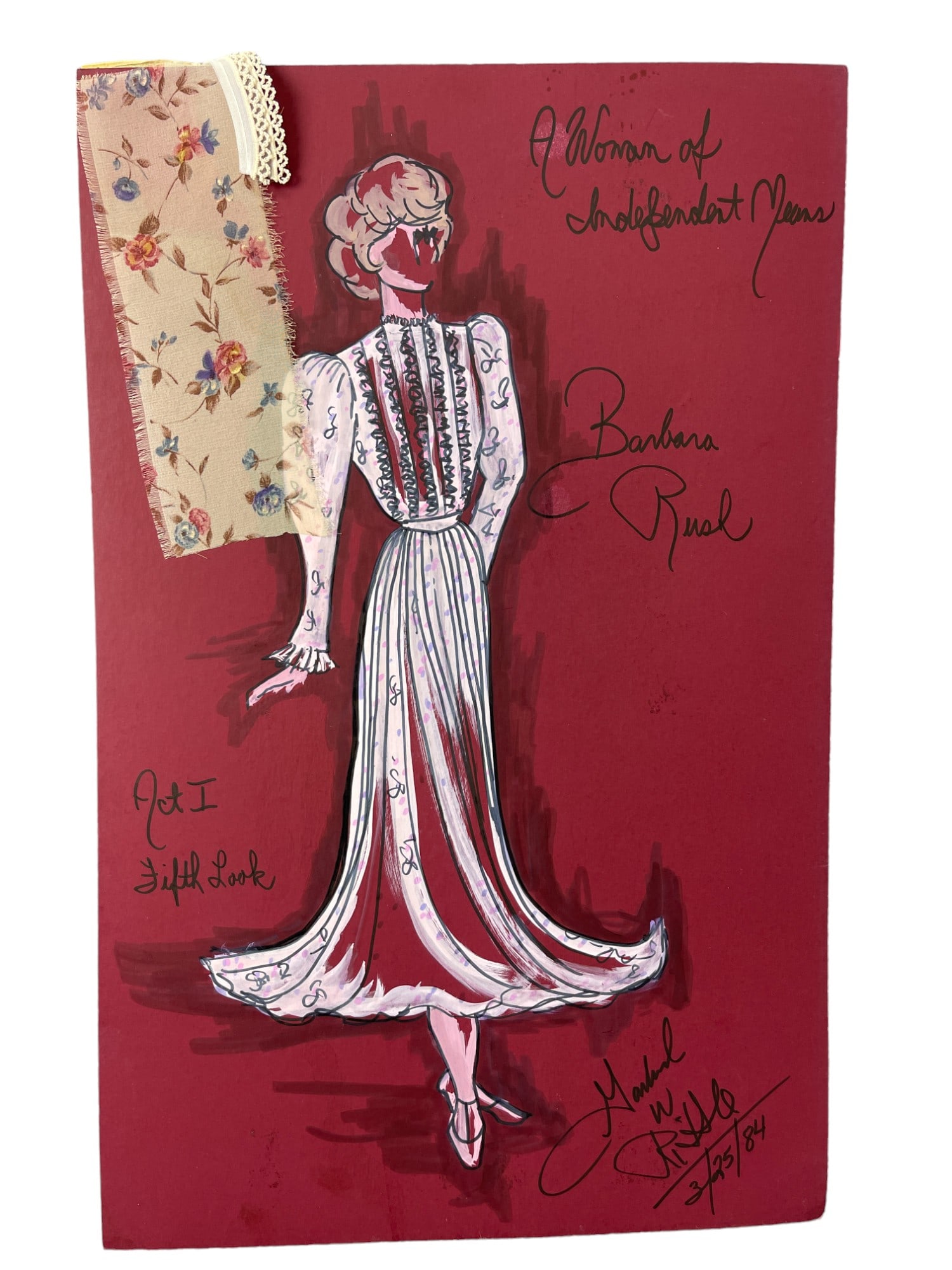 Original Drawing Costume Design Sketches of Barbara Rush by Garland Riddle (1 of 7)