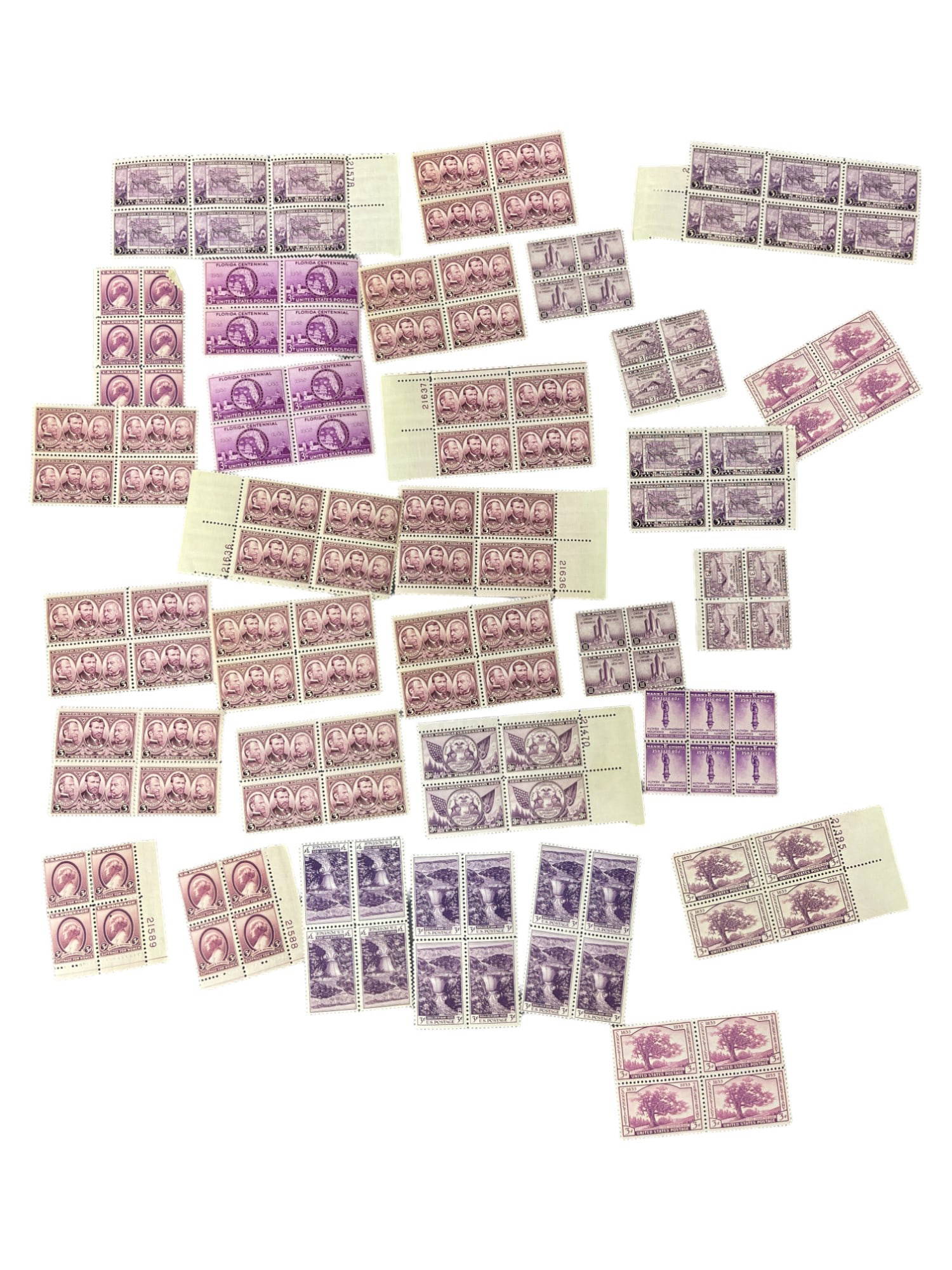 Us Stamp Block Collection Lot 30 Blocks Auction
