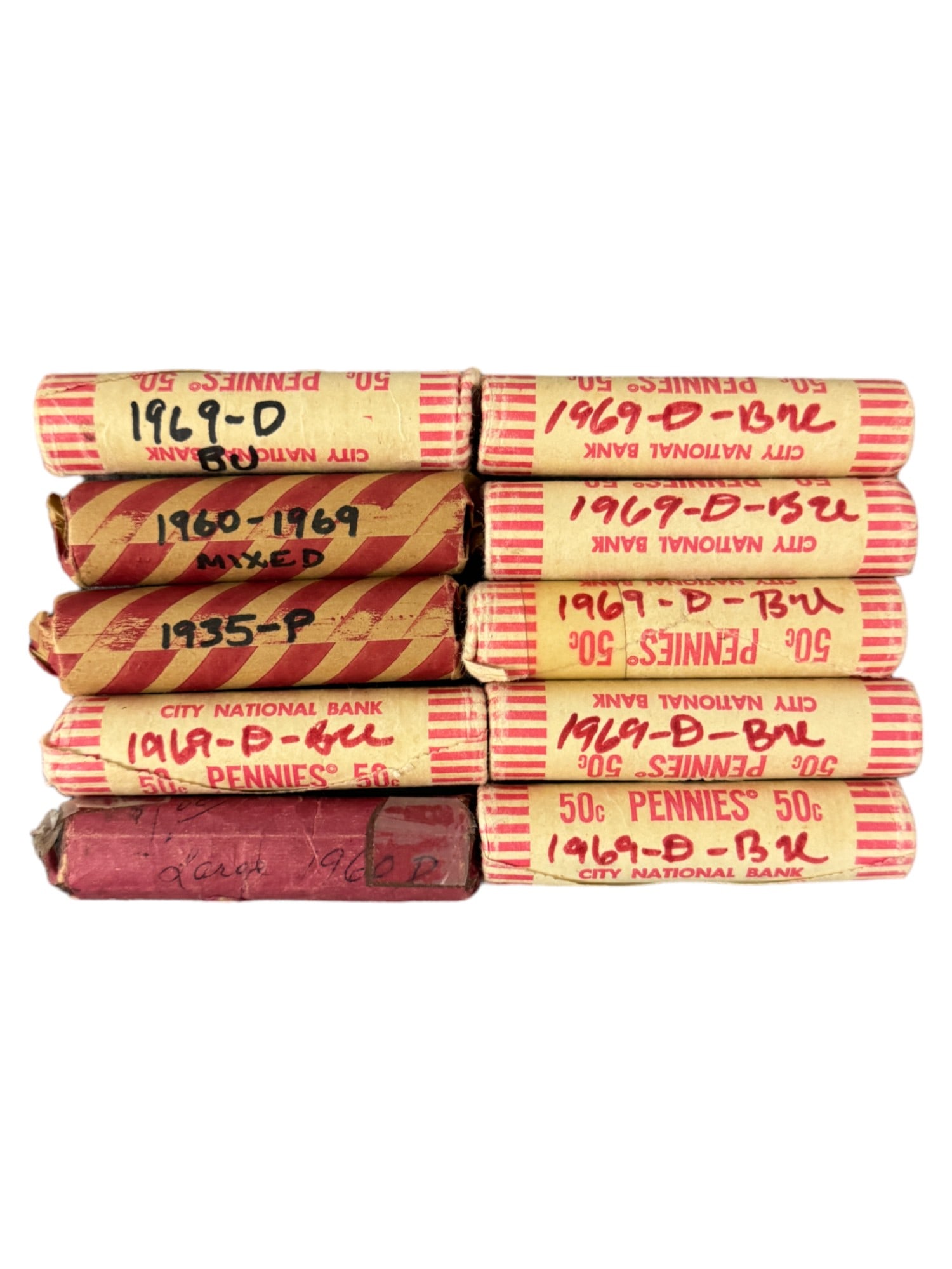 10 Rolls, Unchecked Penny Rolls US COIN: 10 Rolls, Unchecked Penny Rolls US COIN