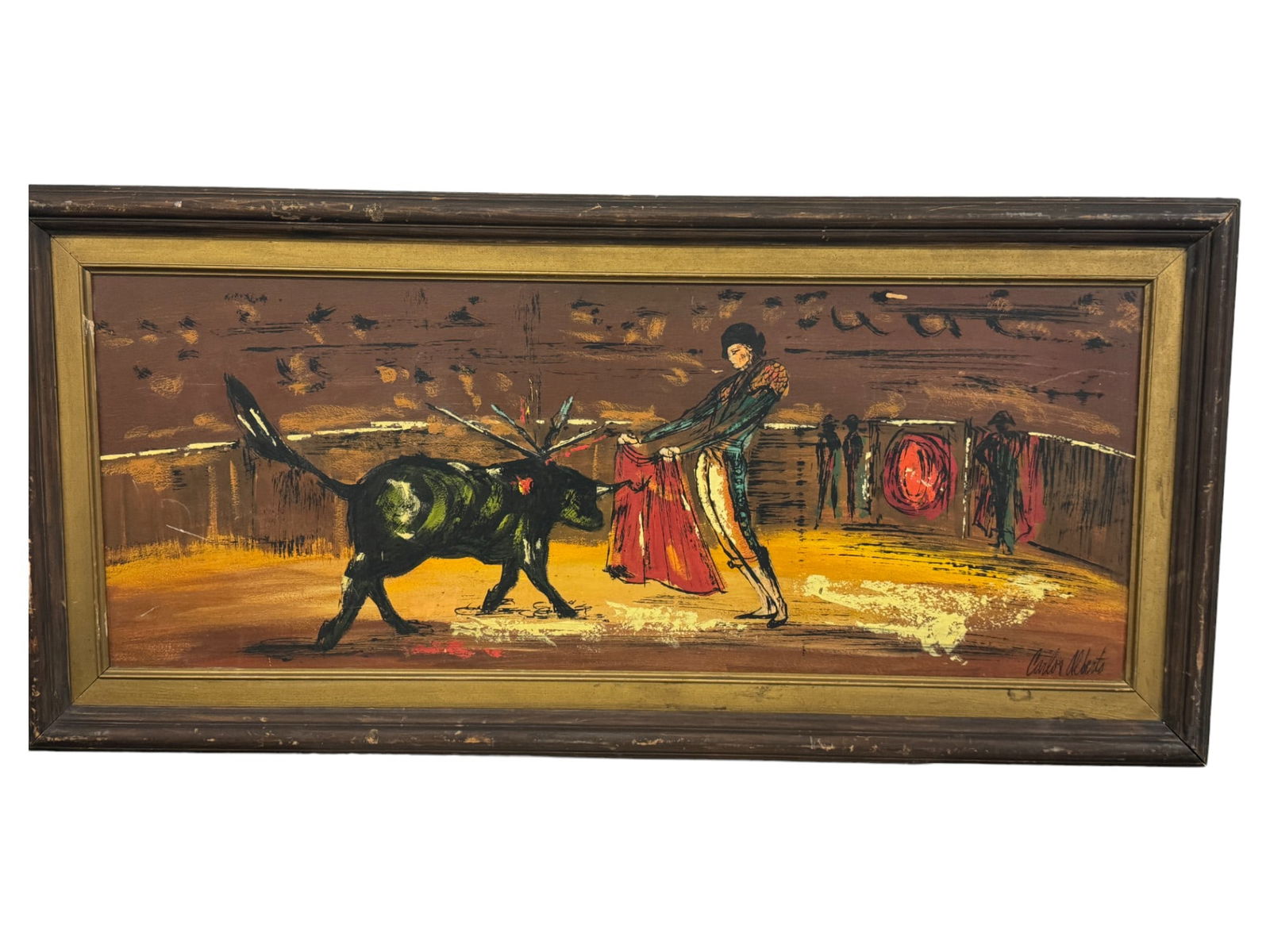 OIL PAINTING ON BOARD BY CARLOS ALBERTO 21" X 44" (1 of 6)