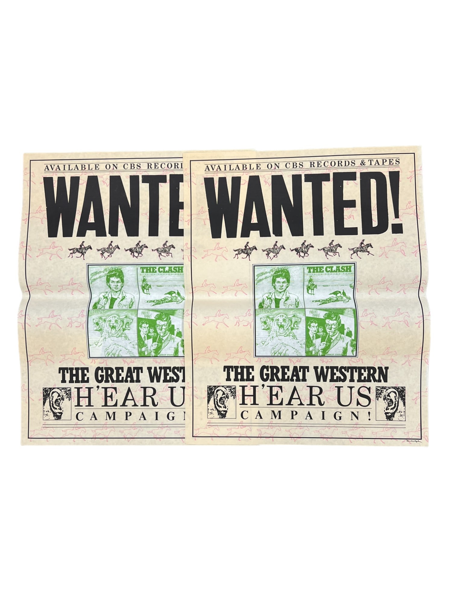 Wanted! CBS Records Music Poster The Clash The Great Western Campain Poster: Wanted! CBS Records Music Poster The Clash The Great Western Campain Poster