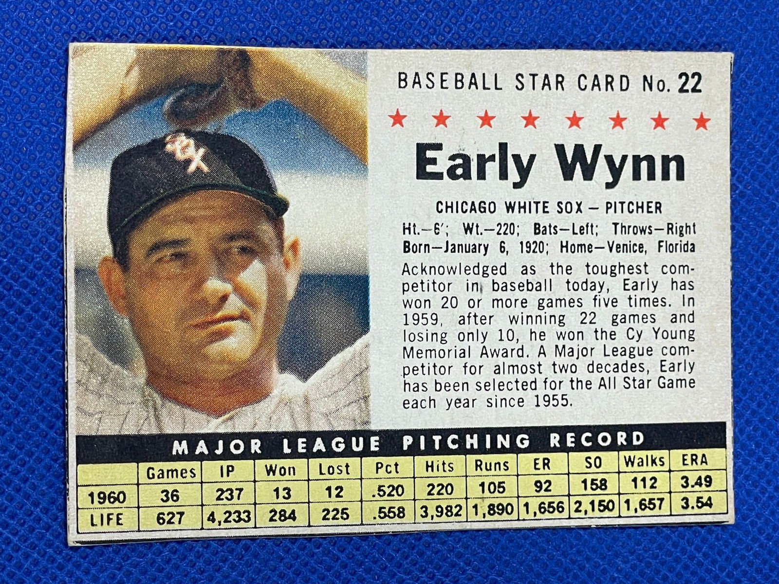 Early Wynn Post Cereal 1960s card (1 of 2)