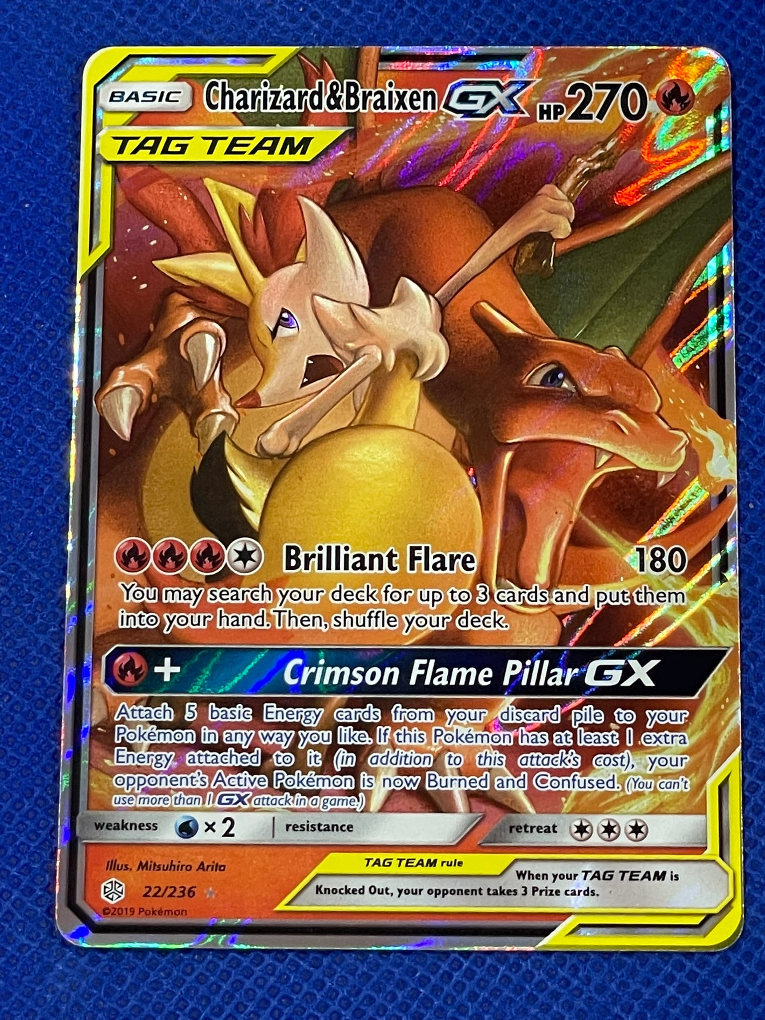 Charizard & Braixen holo Pokemon card 2019 (1 of 2)