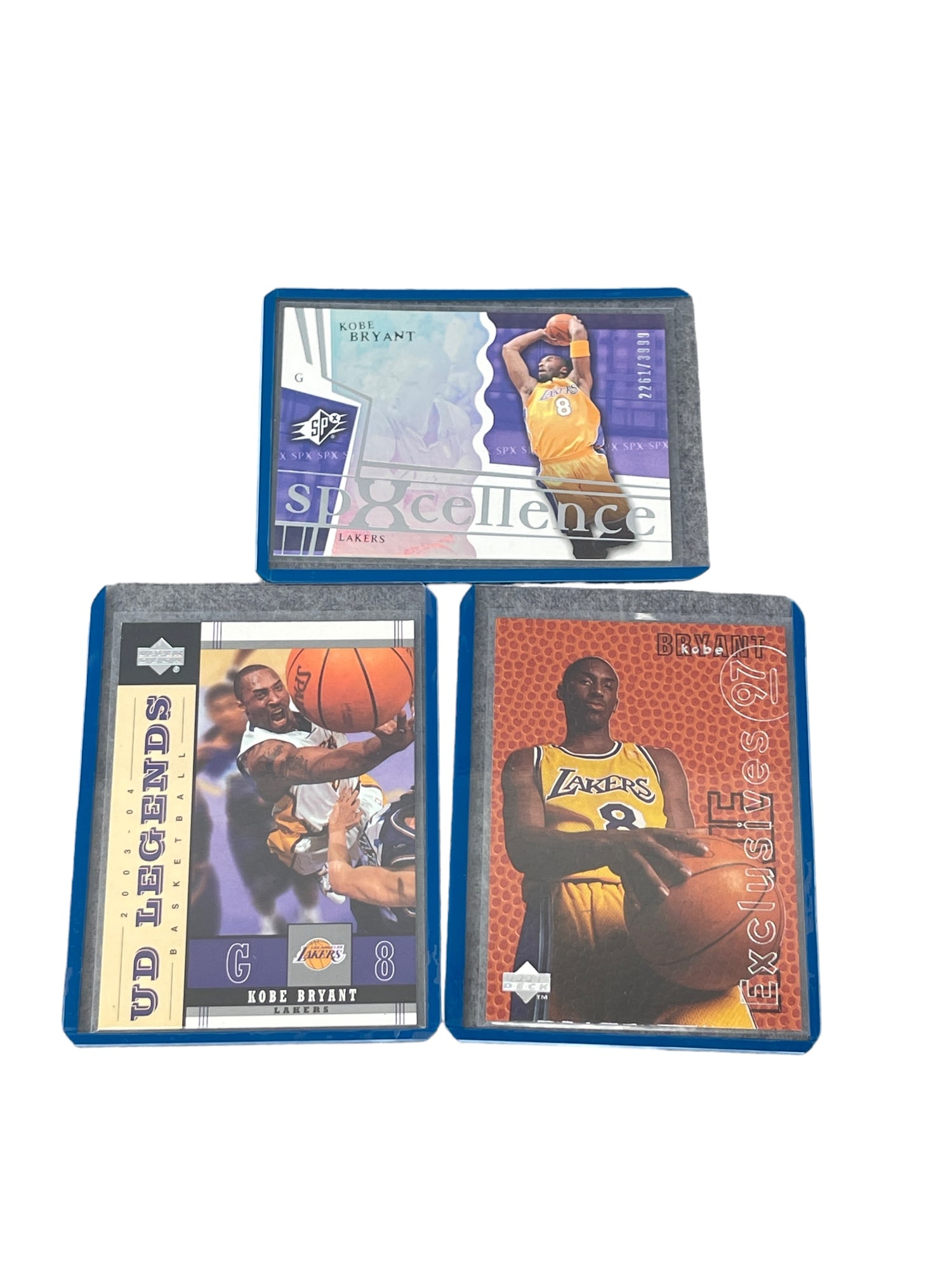 Kobe Bryant NBA Basketball Trading Card Lot: Kobe Bryant NBA Basketball Trading Card Lot - Uppder Deck 2003 #93 2261/3999 - 2004 #35 - 1997 #R10