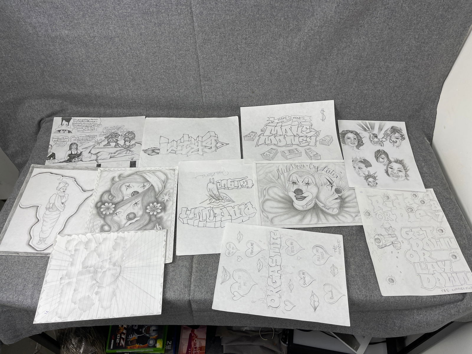 PRIMITIVE INMATE PRISON ART CELL DRAWING ON PAPER: PRIMITIVE INMATE PRISON ART CELL DRAWING ON PAPER