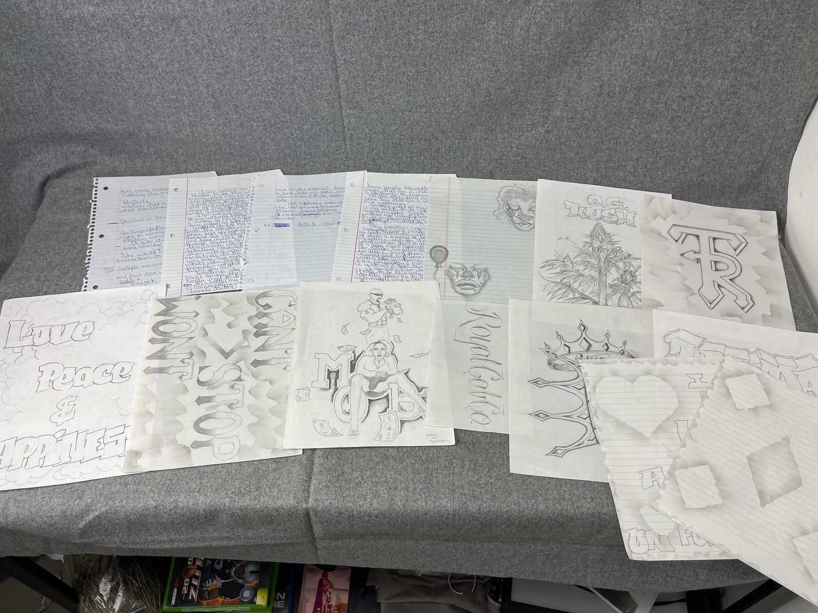 PRIMITIVE INMATE PRISON ART CELL DRAWING ON PAPER: PRIMITIVE INMATE PRISON ART CELL DRAWING ON PAPER