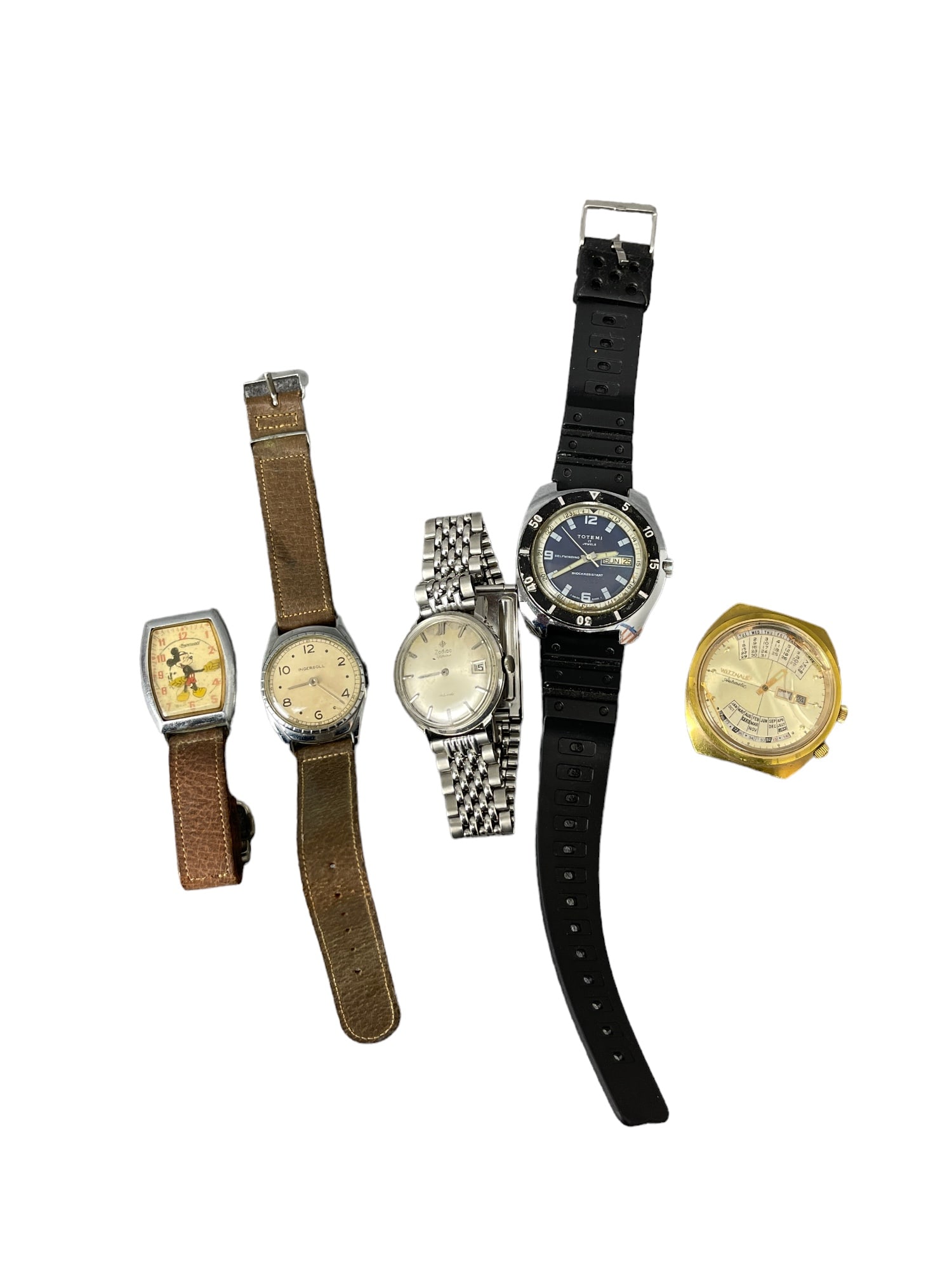 Vintage Watch Wristwatch Collection Lot Diver Totemi Zodiac Wittnauer Automatic Ingersoll (1 of 5)