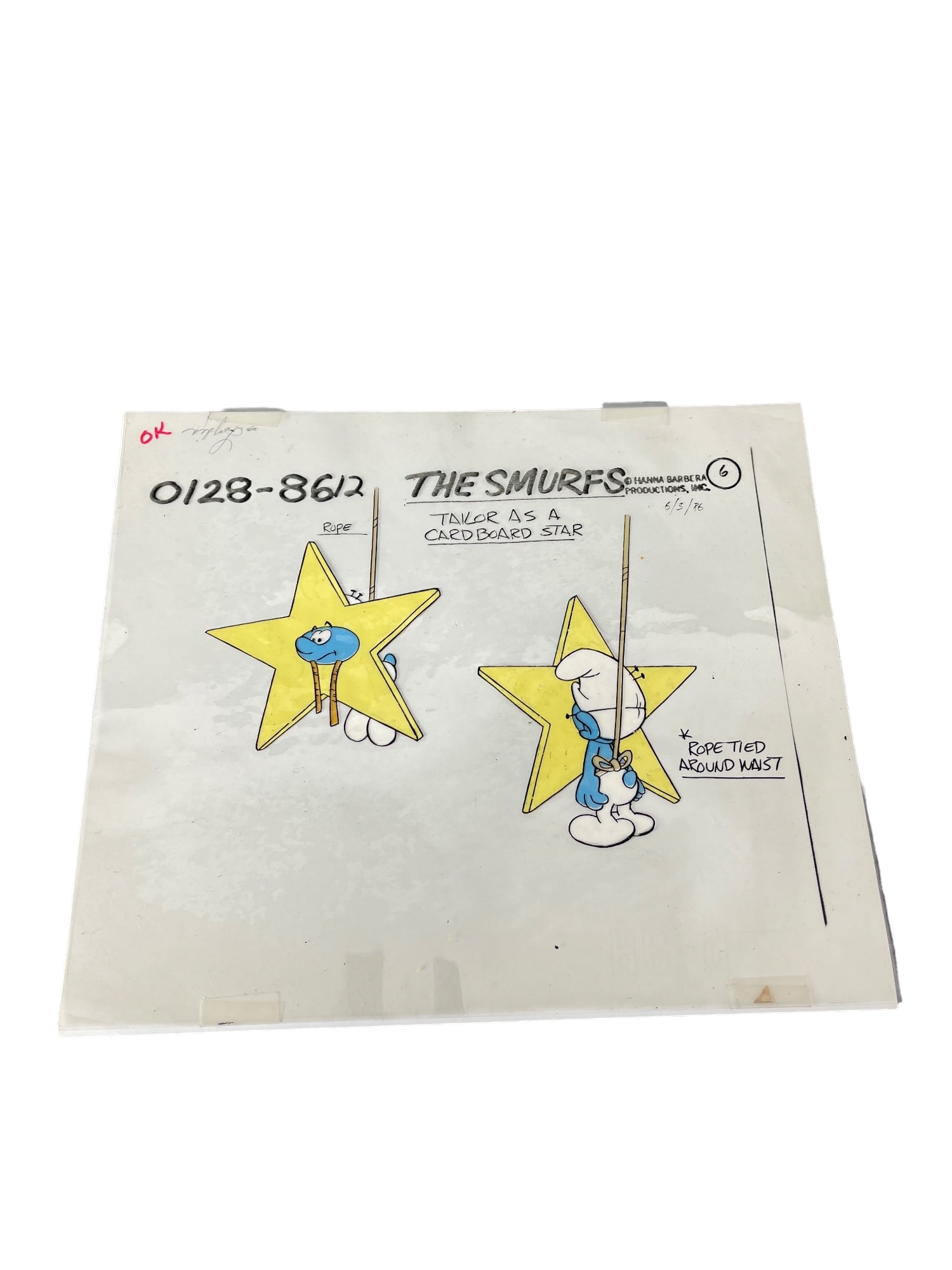 The Smurfs Original Animation Production Cel Cartoon Hanna-Barbera 1987 Vintage Rare (1 of 5)