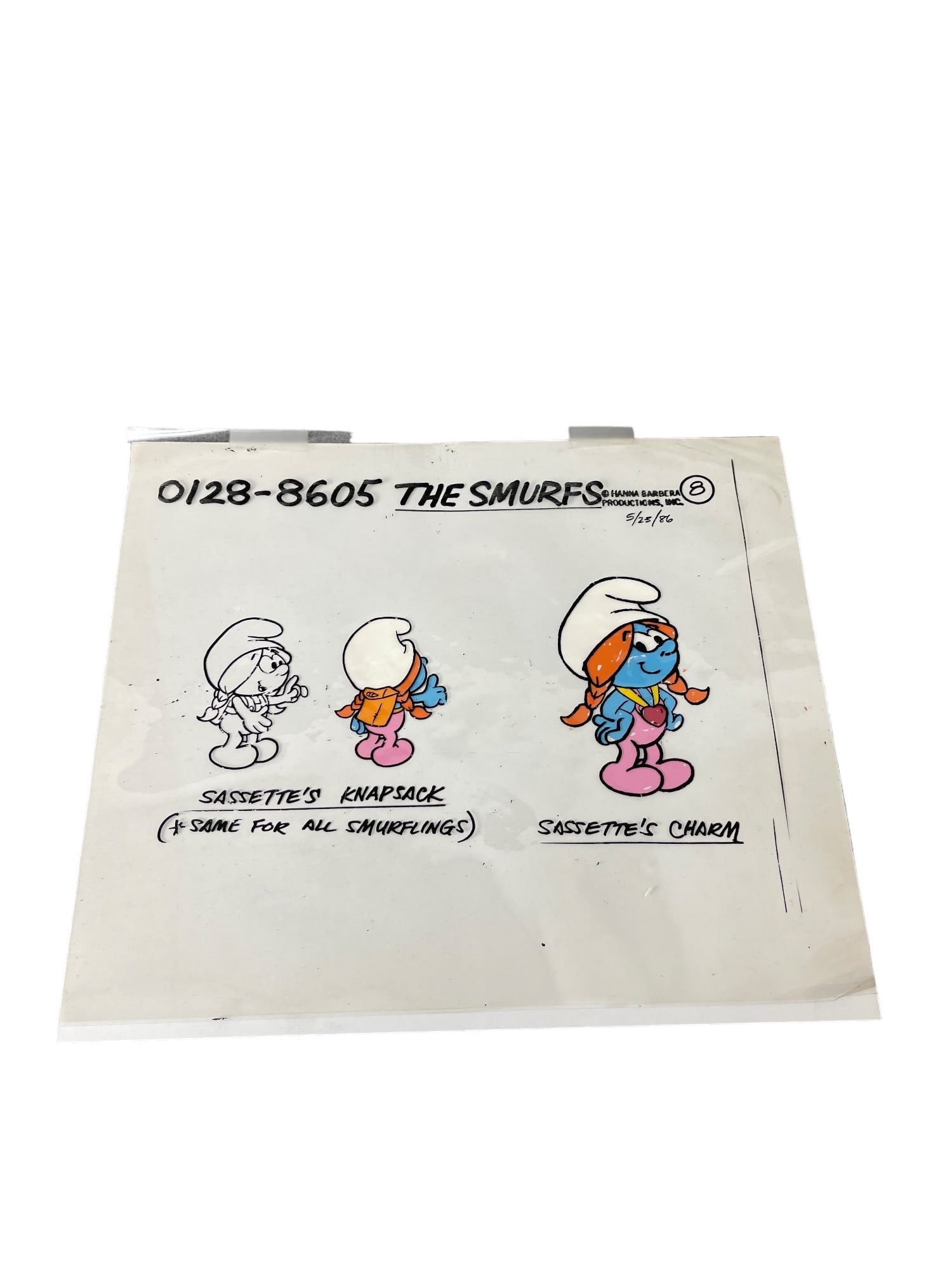 The Smurfs Original Animation Production Cel Cartoon Hanna-Barbera 1987 Vintage Rare (1 of 6)
