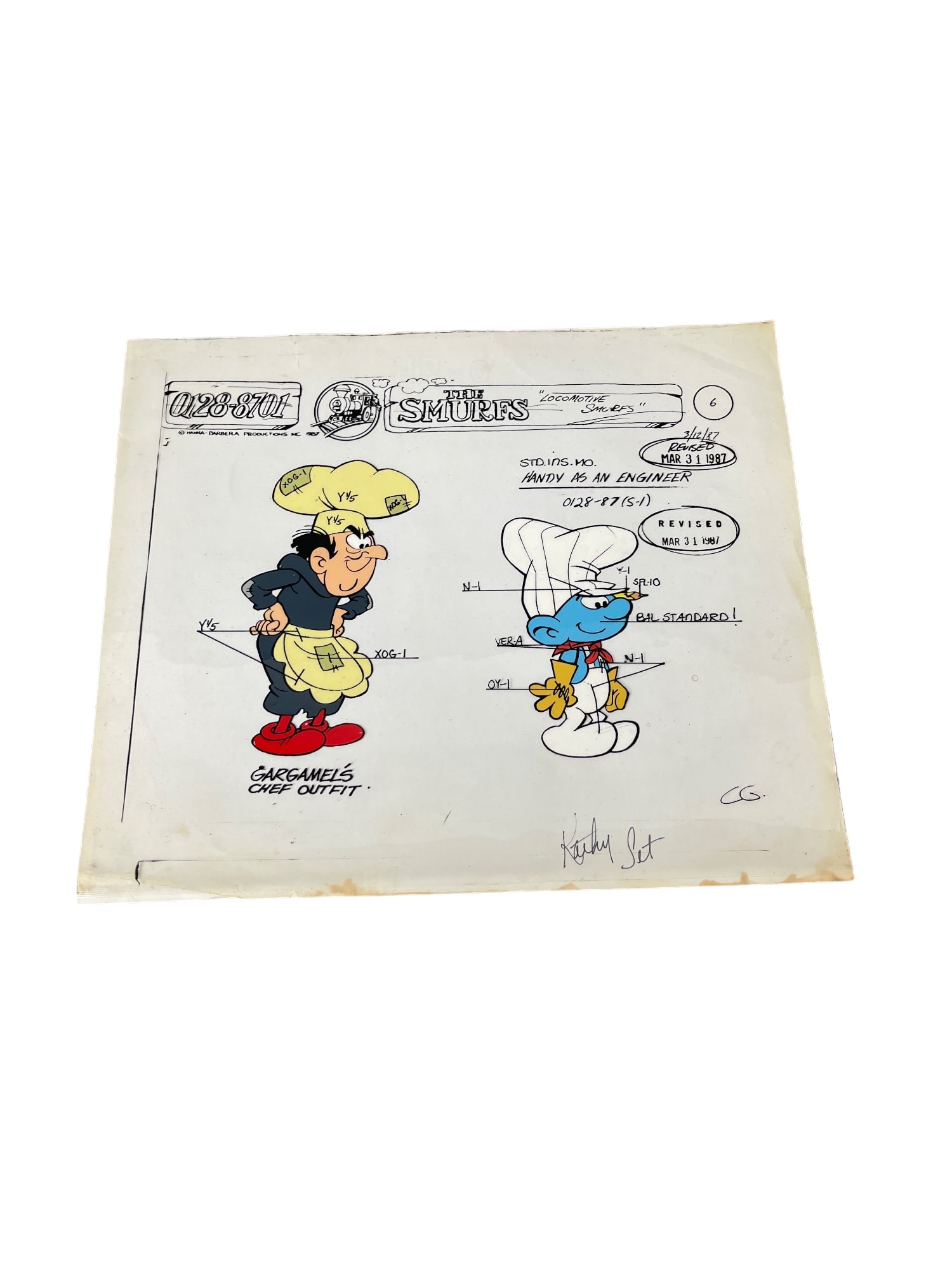 The Smurfs Original Animation Production Cel Cartoon Hanna-Barbera 1987 Vintage Rare (1 of 6)