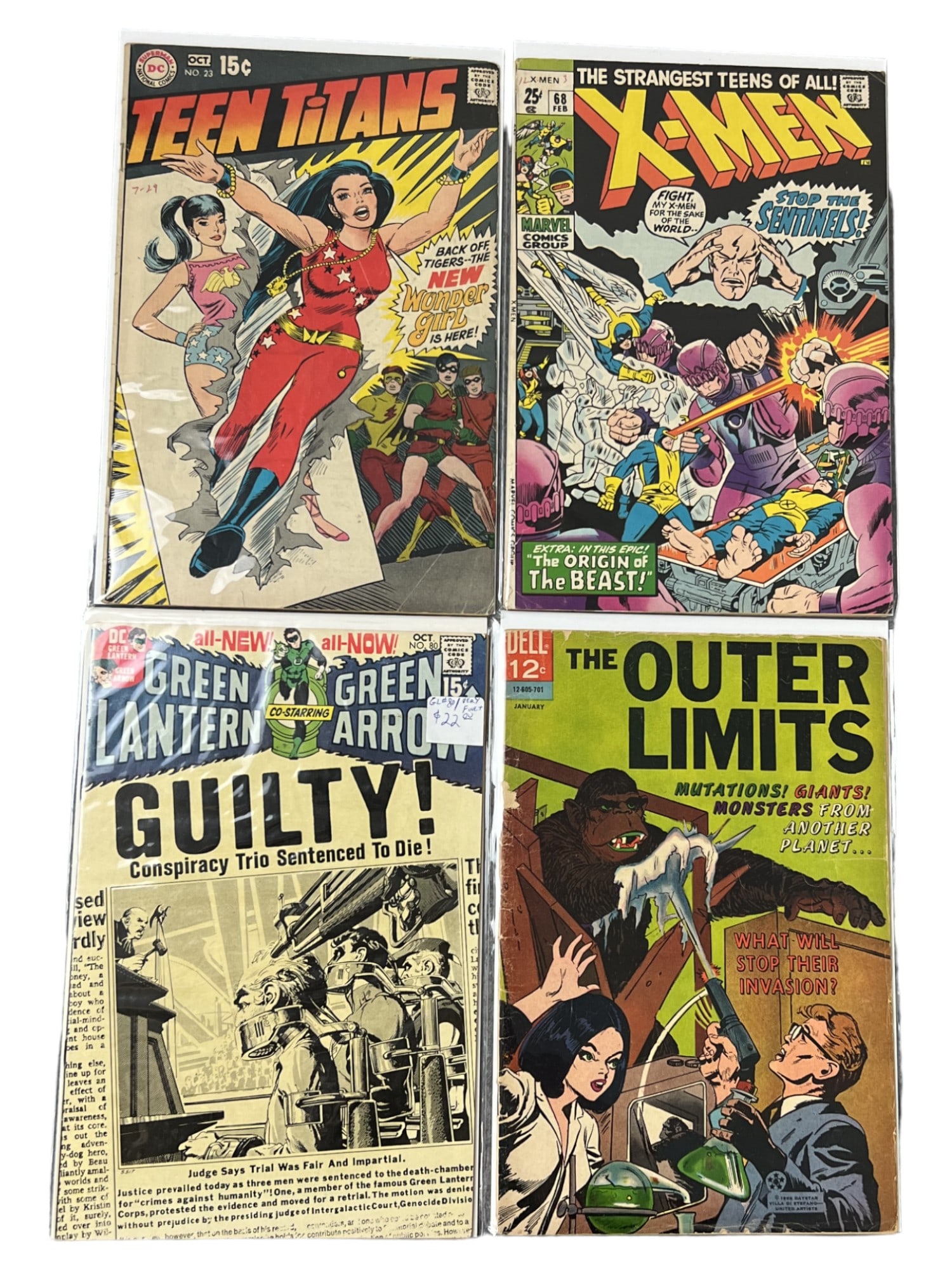 VINTAGE COMIC BOOK COLLECTION LOT RARE x-Men teen titans outer limits (1 of 6)