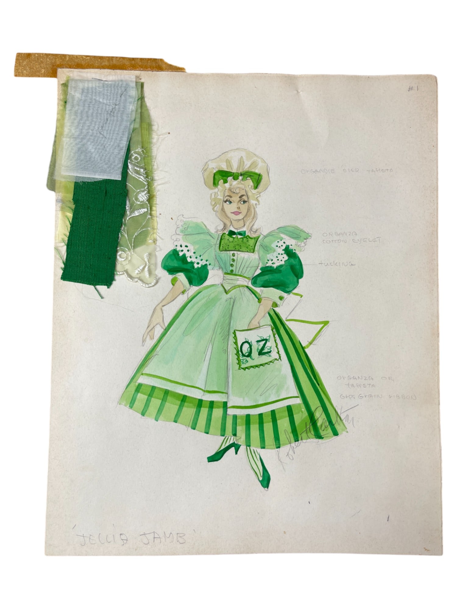 WIZARD OF OZ SKETCH ART COSTUME DESIGN DRAWING PRODUCTION BY BOB ROBERT CARLTON (1 of 10)