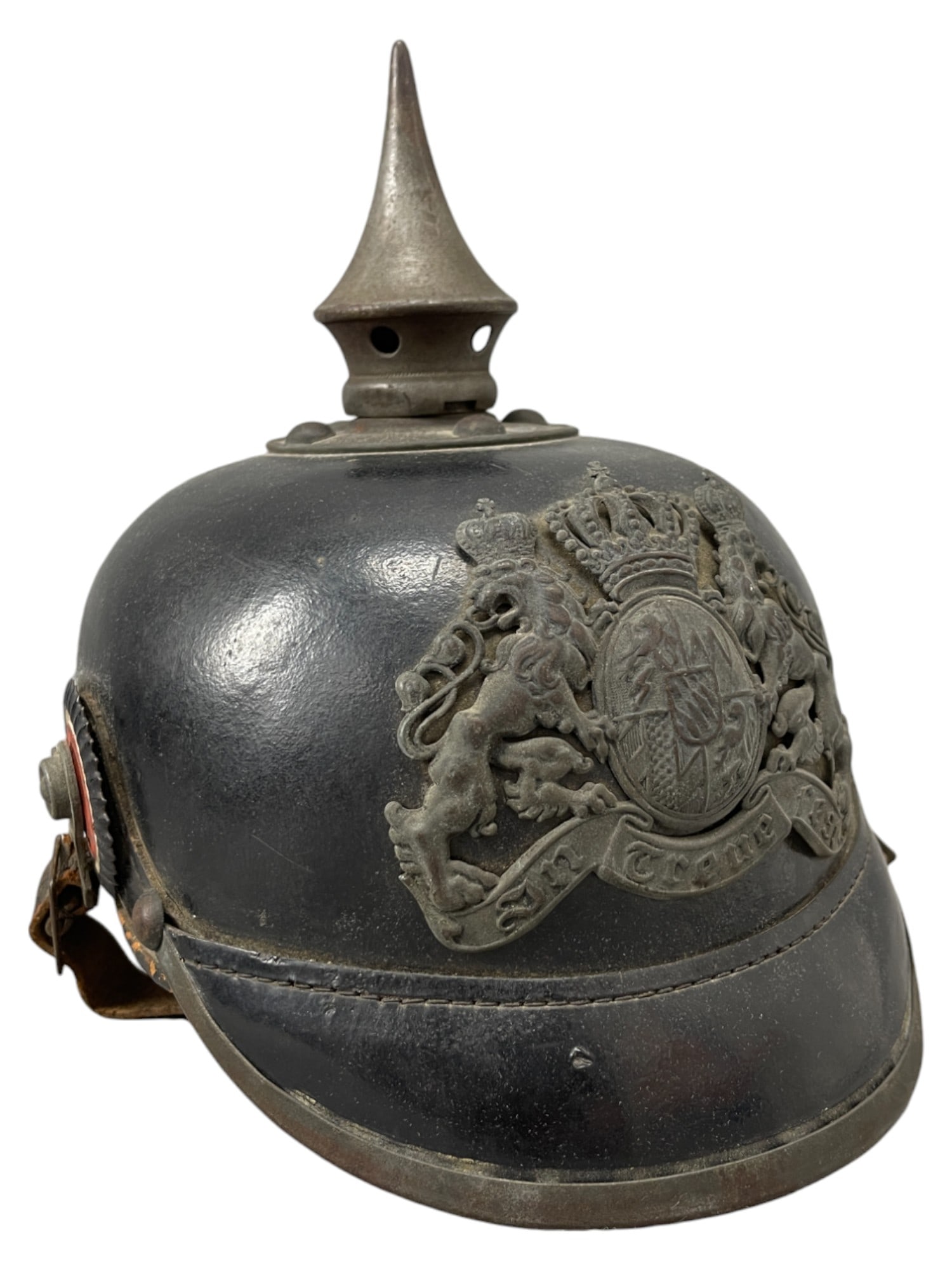 GERMAN WORLD WAR 1 WWI PICKELHAUBE LEATHER HELMET RARE (1 of 9)