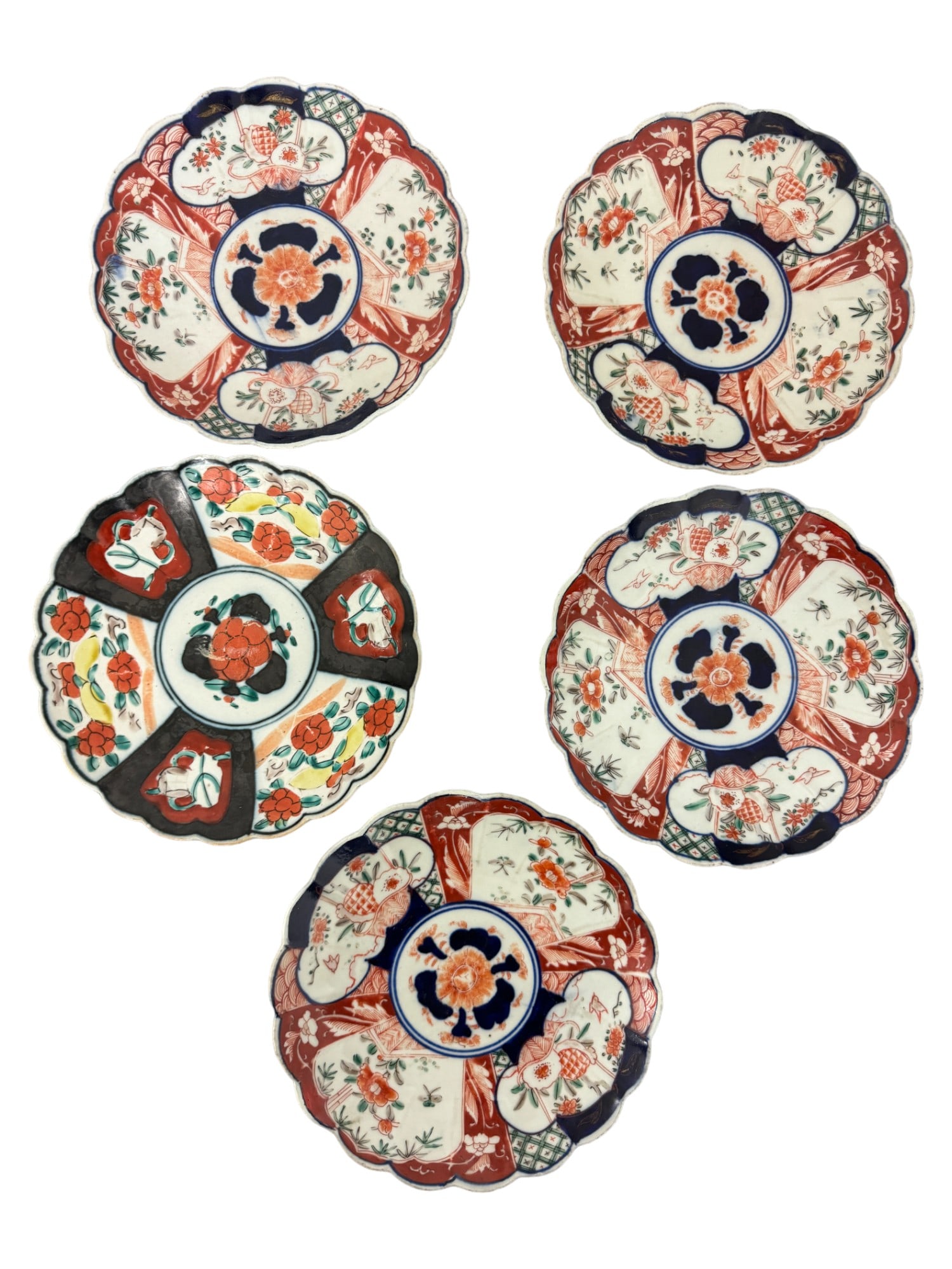 ANTIQUE JAPANESE IMARI PORCELAIN PLATE LOT 5 8.5" INCHES: ANTIQUE JAPANESE IMARI PORCELAIN PLATE LOT 5 8.5" INCHES