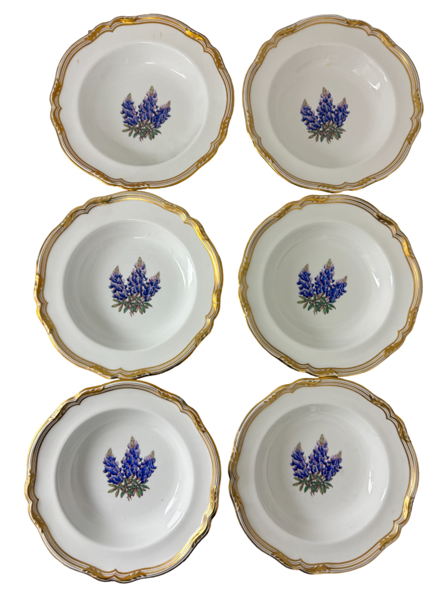 VINTAGE RARE ENGLAND PORCELAIN SOUP SPODE NUMBERED LOT 6: VINTAGE RARE ENGLAND PORCELAIN SPODE NUMBERED LOT 6 DIA. 8.9"