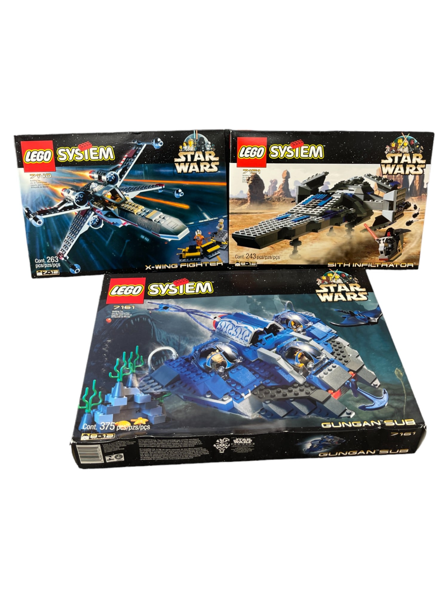 Sealed Lego Star Wars System 7151 Sith Infiltrator & 7140 X-Wing Fighter & 7161 Gungan Sub (1 of 8)