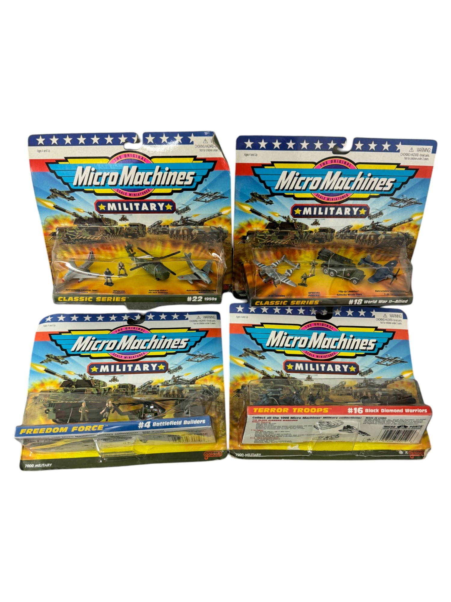 Vintage Micro Machines Military Classic Series, Terror Troops, Freedom Force Collection Lot (1 of 4)