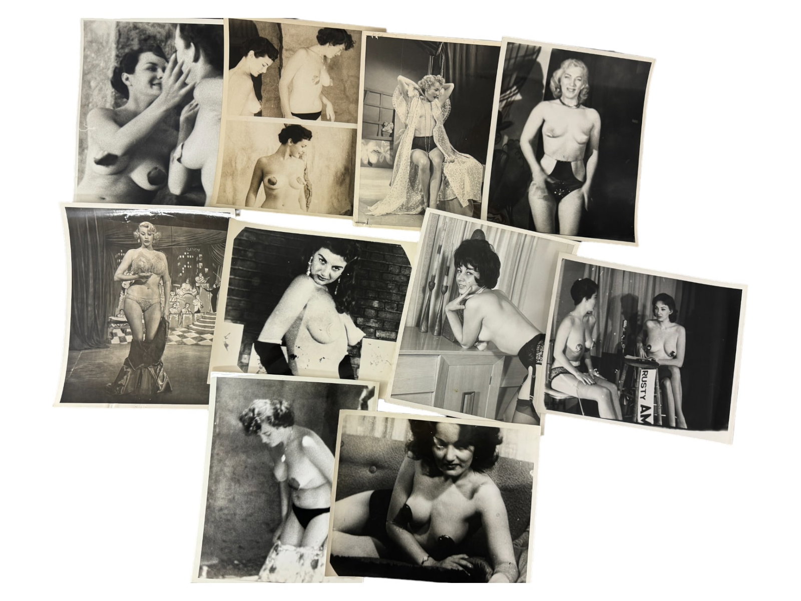 Vintage 1950's Original Burlesque Nude Pin up Model Risque Photo 8x10 Black & White Photographs: Vintage 1950's Original Burlesque Nude Pin up Model Risque Photo 8x10 Black & White Photographs