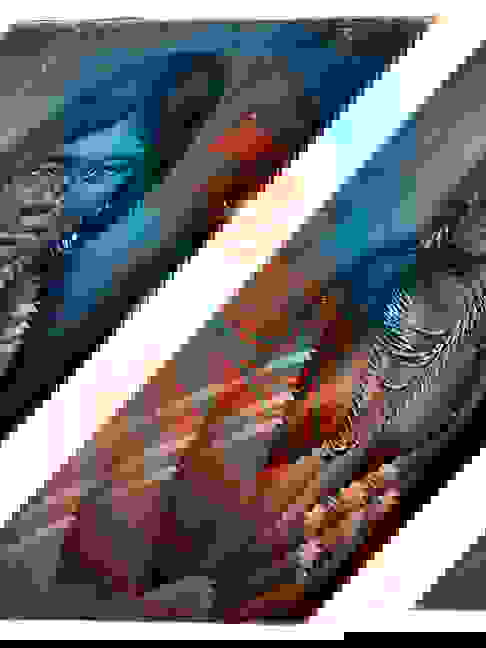 Vintage 1960s 70s Black Velvet Painting Risque Pin-up Nude Native American Auction