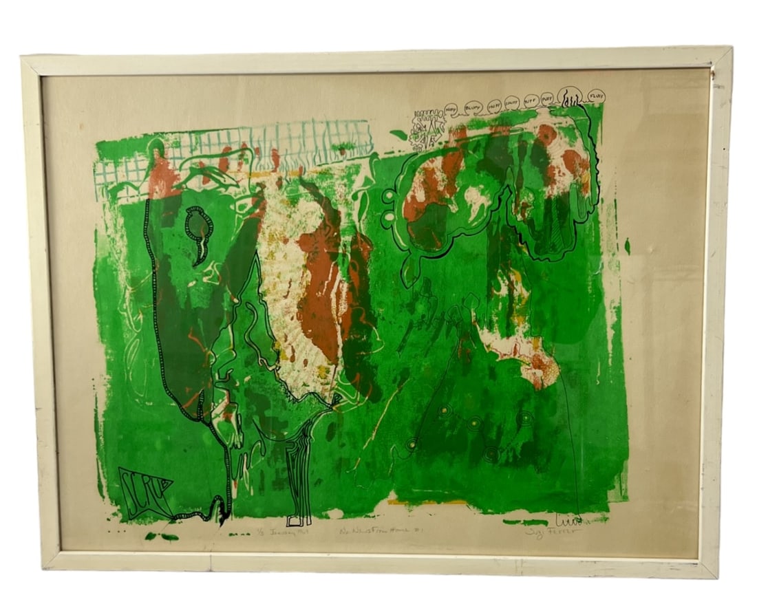 SUZI FERRER ABSTRACT SERIGRAPH POP ART SIGNED IN PENCIL VINTAGE (1 of 8)