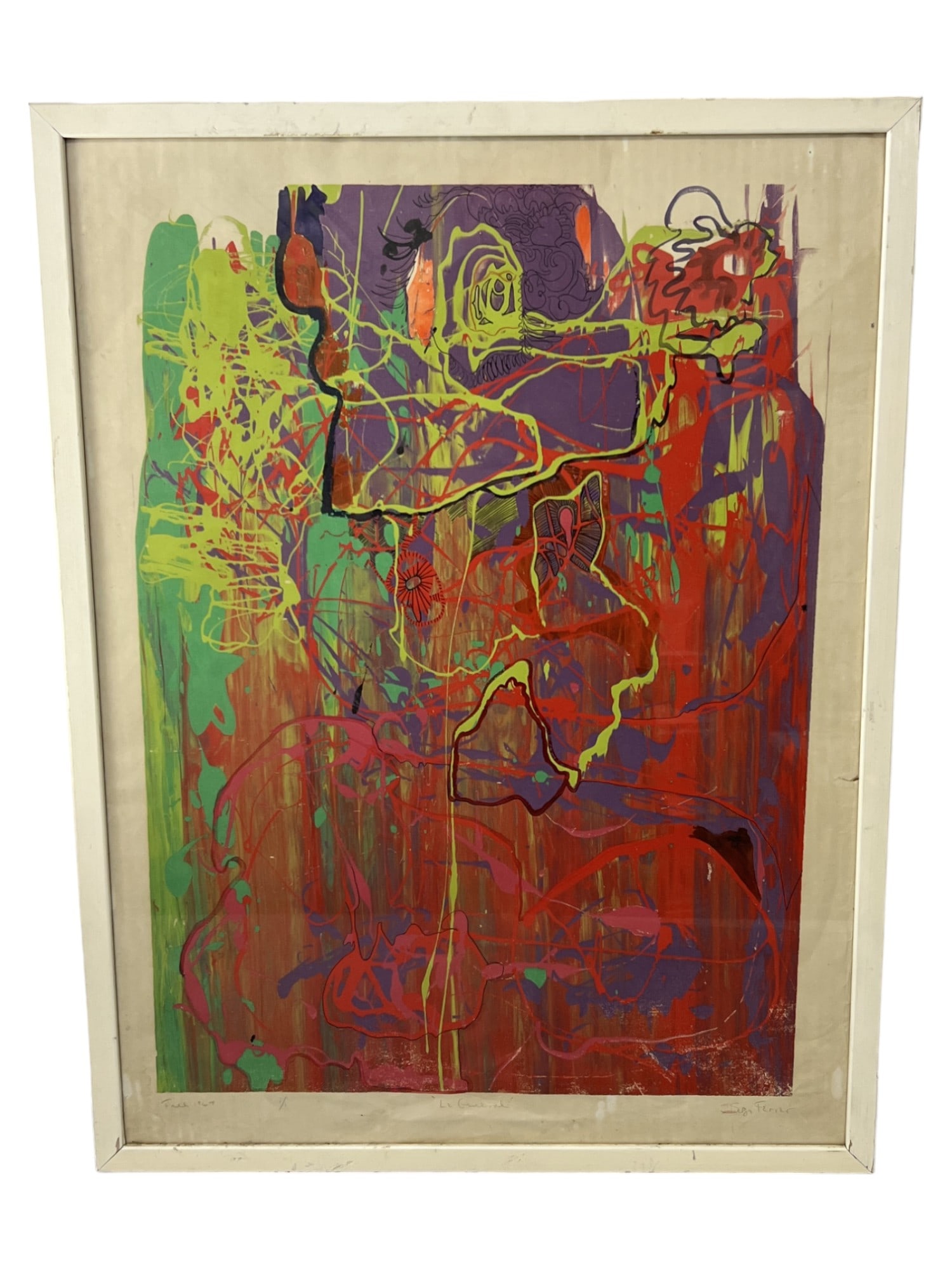 SUZI FERRER ABSTRACT SERIGRAPH POP ART SIGNED IN PENCIL VINTAGE (1 of 7)