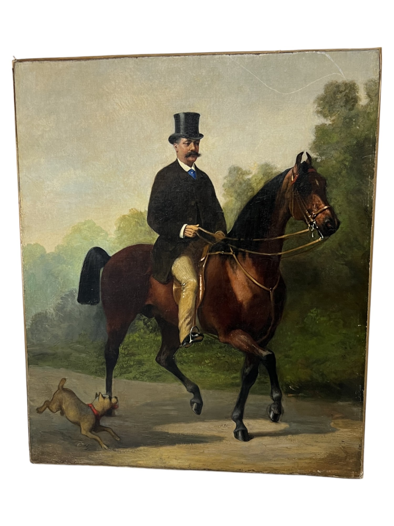 OIL PAINTING ON CANVAS HORSE EQUESTRIAN BY CHARLES GIBERT 1881 (1 of 12)