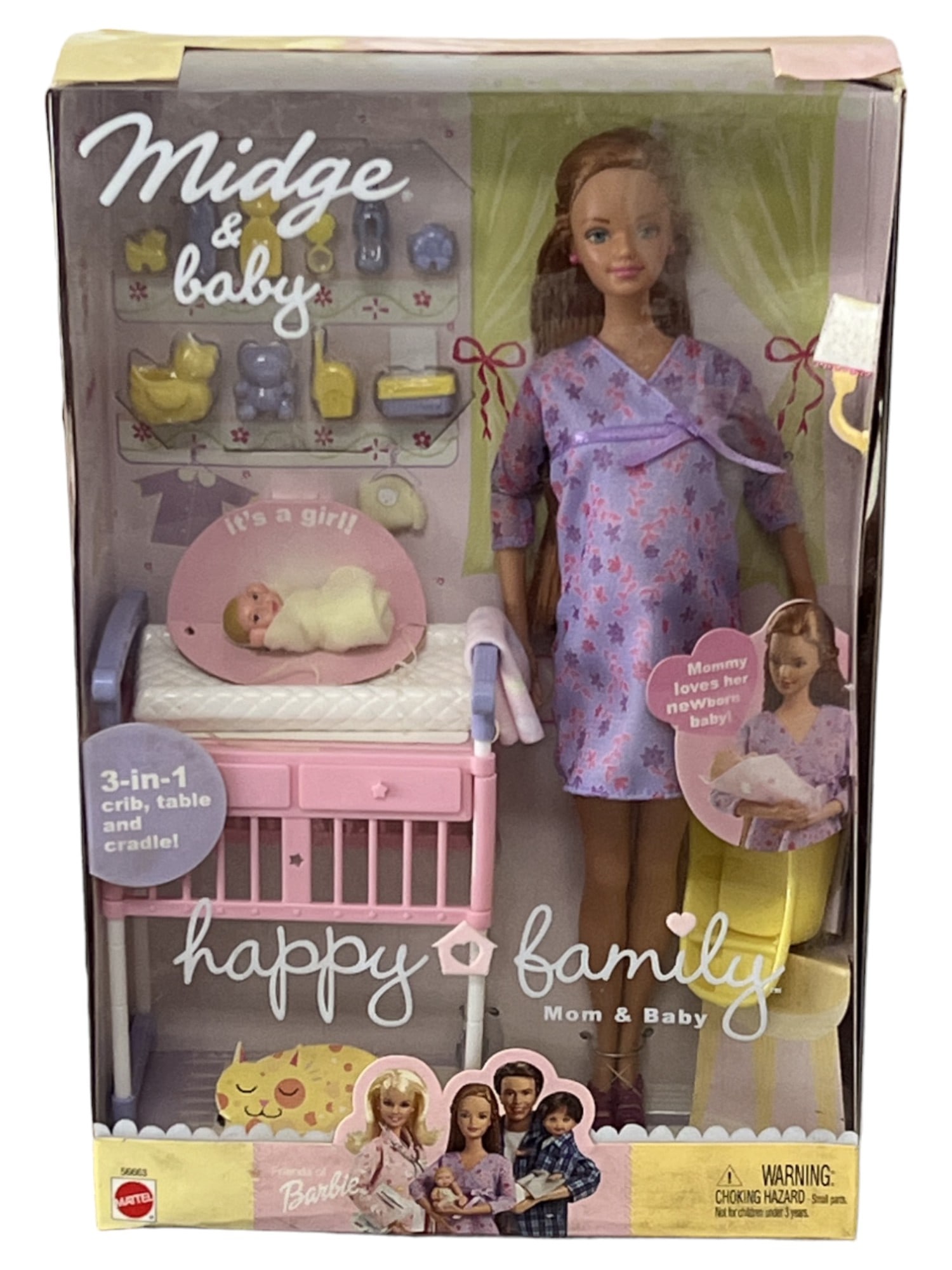BARBIE MIDGE AND BABY HAPPY FAMILY DOLL IN BOX VINTAGE: BARBIE MIDGE AND BABY HAPPY FAMILY DOLL IN BOX VINTAGE