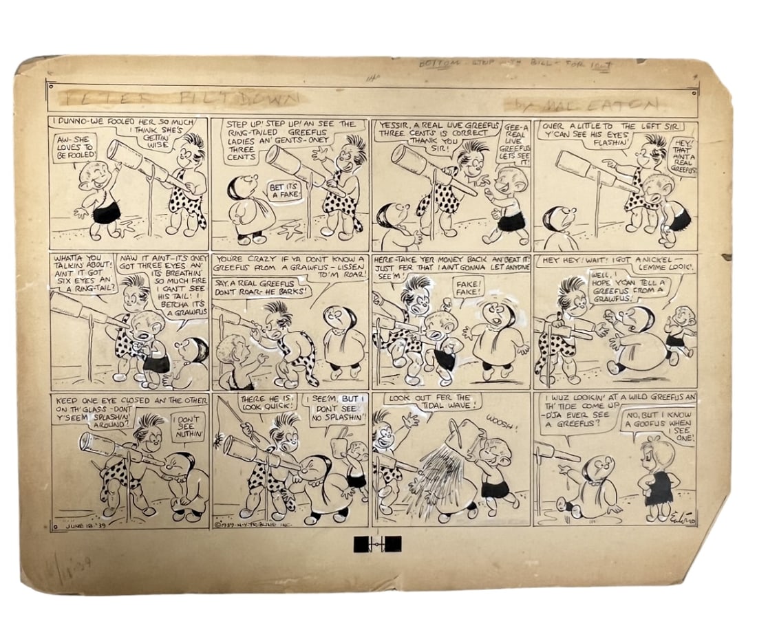 Mal Eaton Peter Piltdown Original Comic Art Storyboard Hand Drawn Art 20 X 15 INCHES (1 of 11)