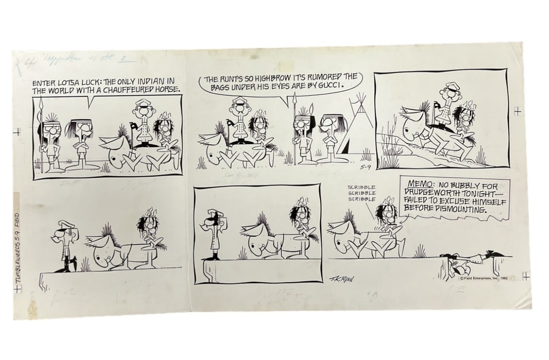 TUMBLEWEED BY T.K. RYAN Original Comic Art Storyboard Hand Drawn Art (1 of 9)