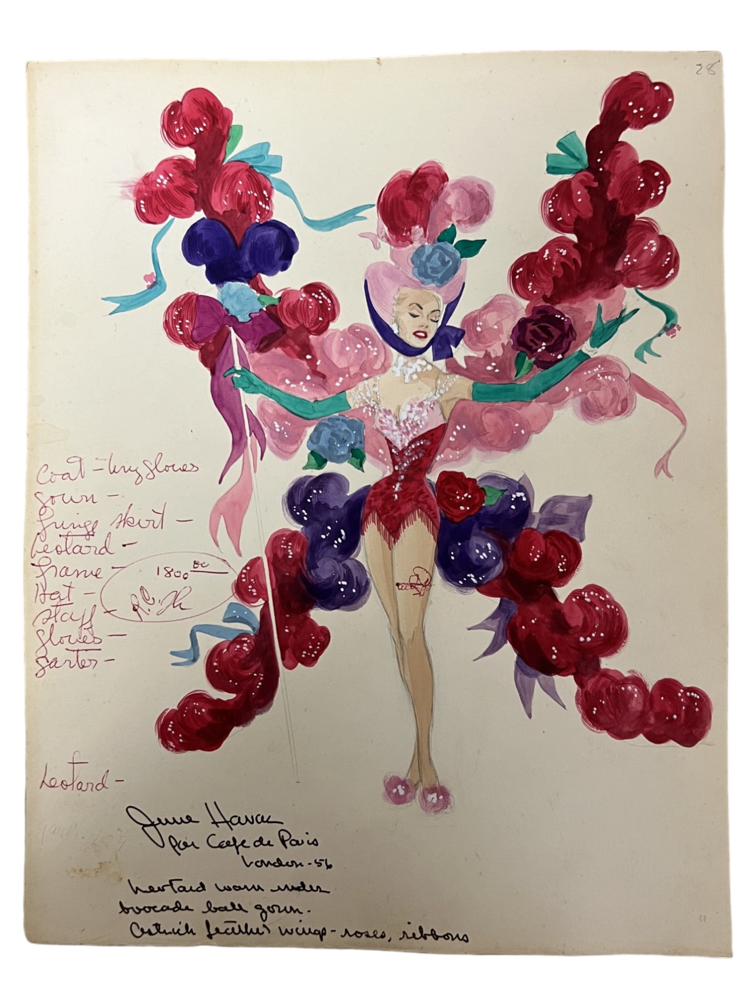 VINTAGE SKETCH ART COSTUME DESIGN DRAWING PRODUCTION BY BOB ROBERT CARLTON SIZE 11 1/2 X 14 1/4: VINTAGE SKETCH ART COSTUME DESIGN DRAWING PRODUCTION BY BOB ROBERT CARLTON SIZE 11 1/2 X 14 1/4