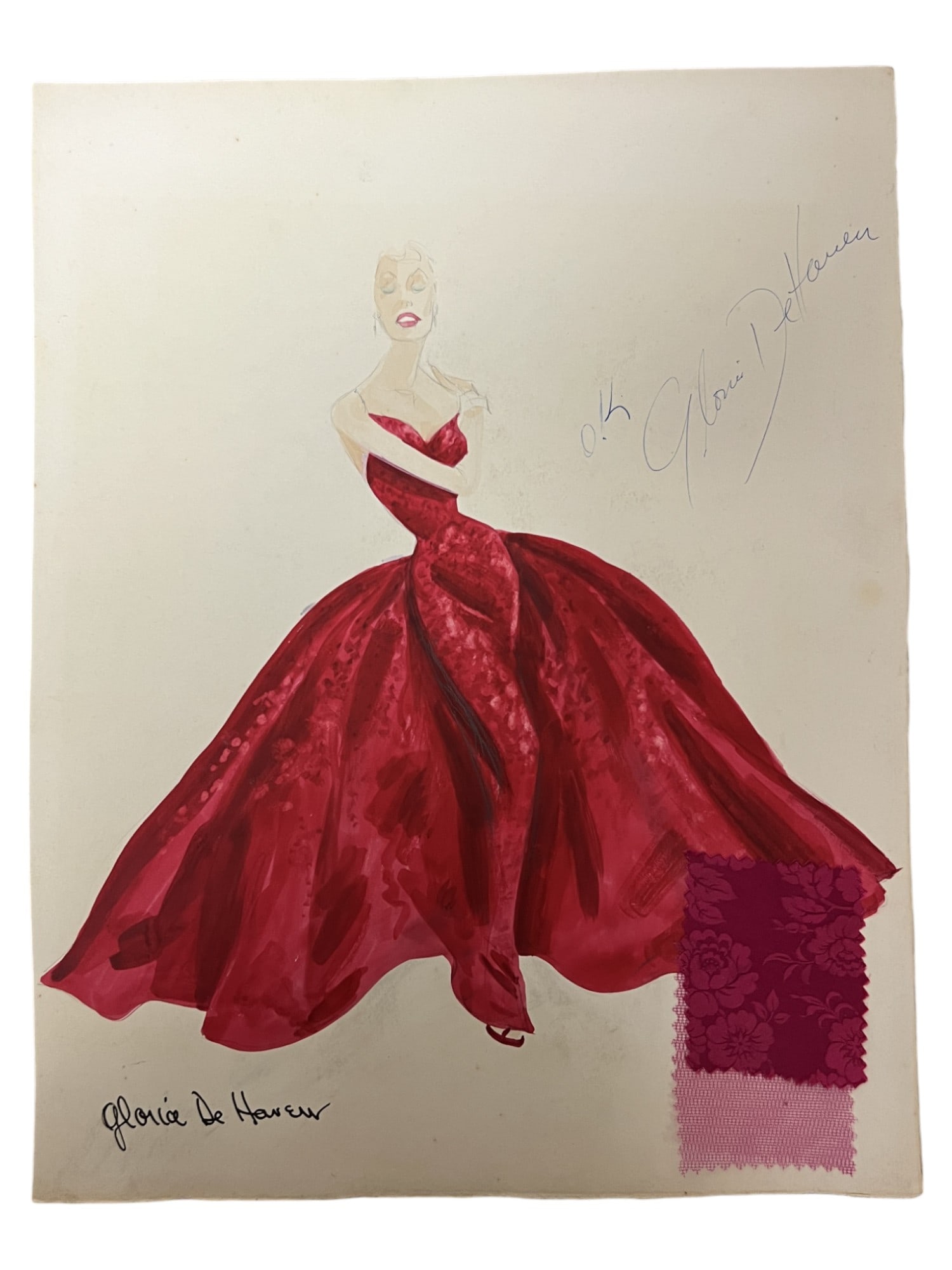 VINTAGE SKETCH ART COSTUME DESIGN DRAWING PRODUCTION BY BOB ROBERT CARLTON SIZE 11 1/2 X 14 1/9: VINTAGE SKETCH ART COSTUME DESIGN DRAWING PRODUCTION BY BOB ROBERT CARLTON SIZE 11 1/2 X 14 1/9