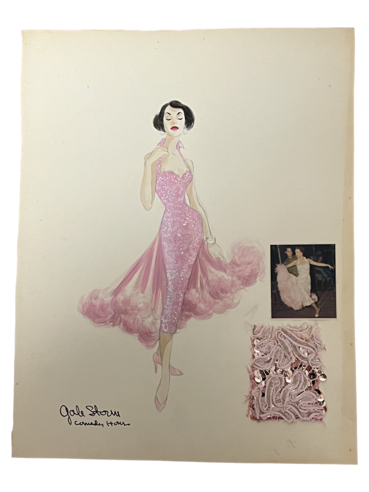 VINTAGE SKETCH ART COSTUME DESIGN DRAWING PRODUCTION BY BOB ROBERT CARLTON SIZE 11 1/2 X 14 1/13 (1 of 7)