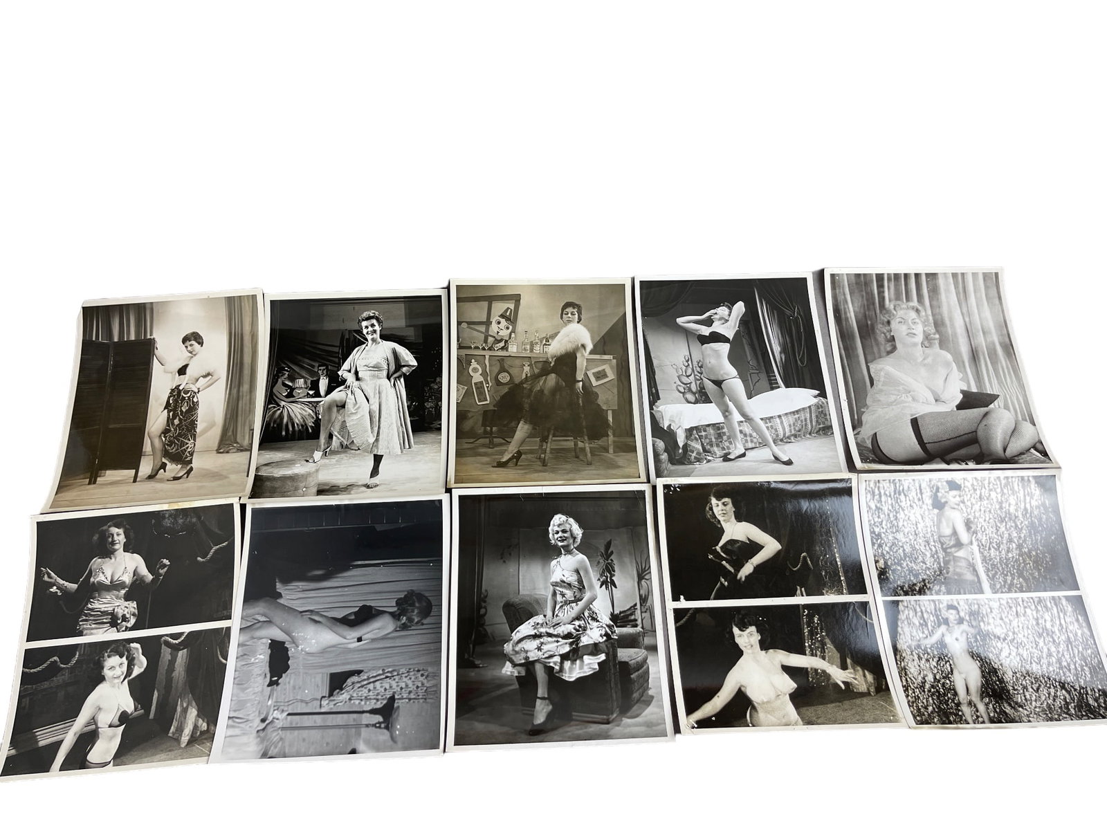 Vintage 1950's Original Burlesque Nude Pin up Model Risque Photo 8x10 Black & White Photographs: Vintage 1950's Original Burlesque Nude Pin up Model Risque Photo 8x10 Black & White Photographs Lot of 10
